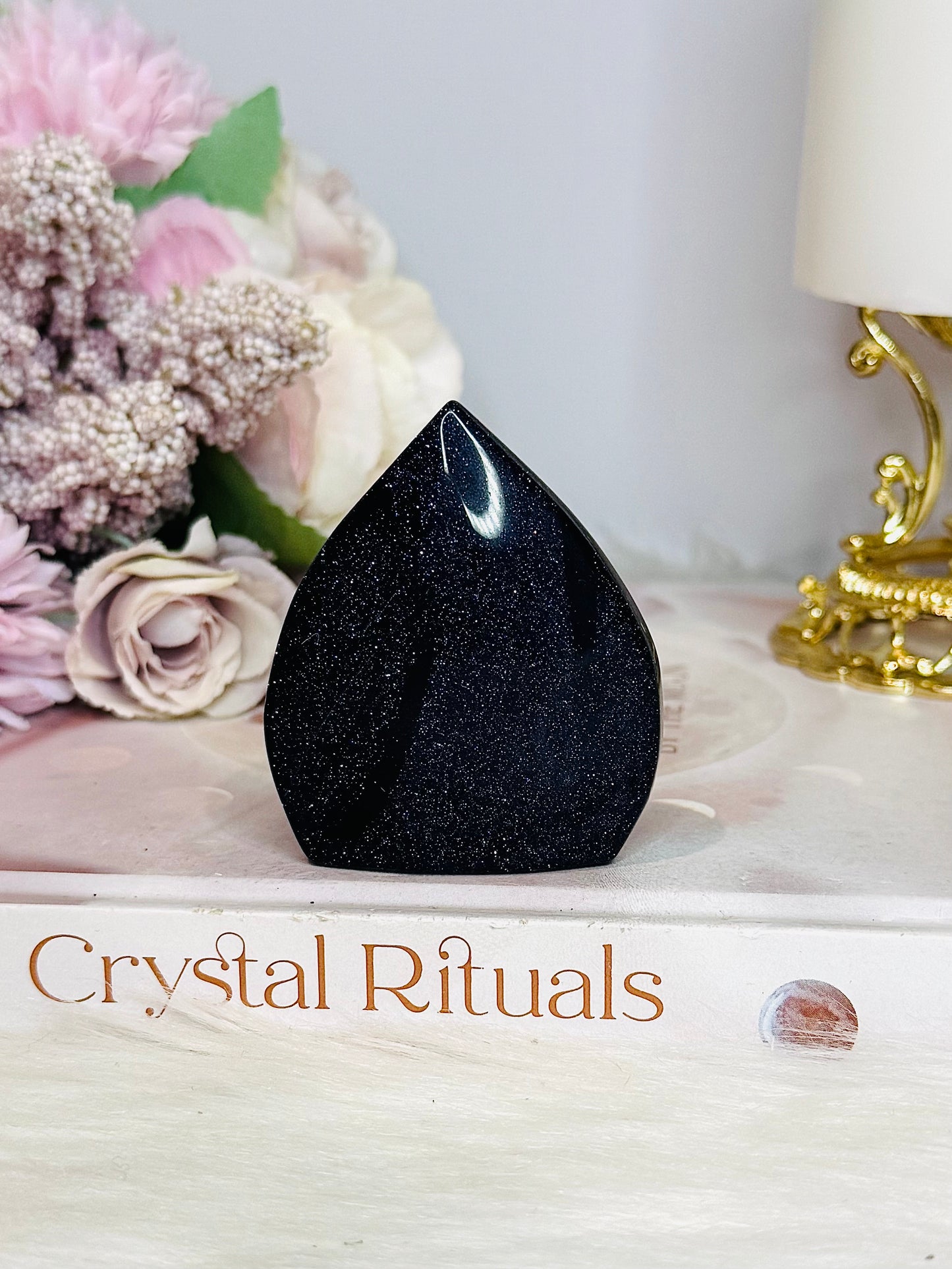 Blue Sandstone Sparkling Synthetic Freeform 6cm