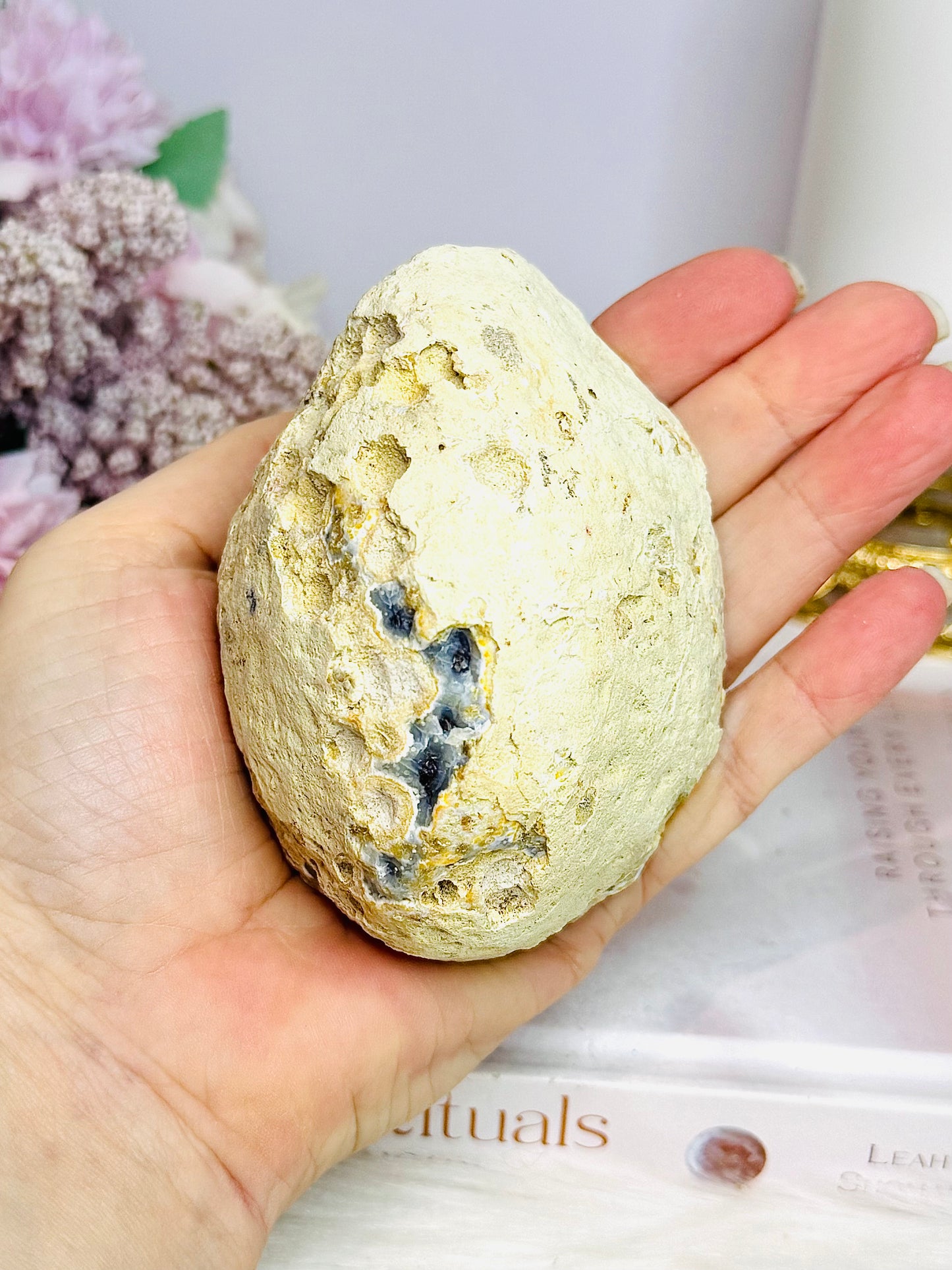 Large Druzy Agate Geode On Stand 372g