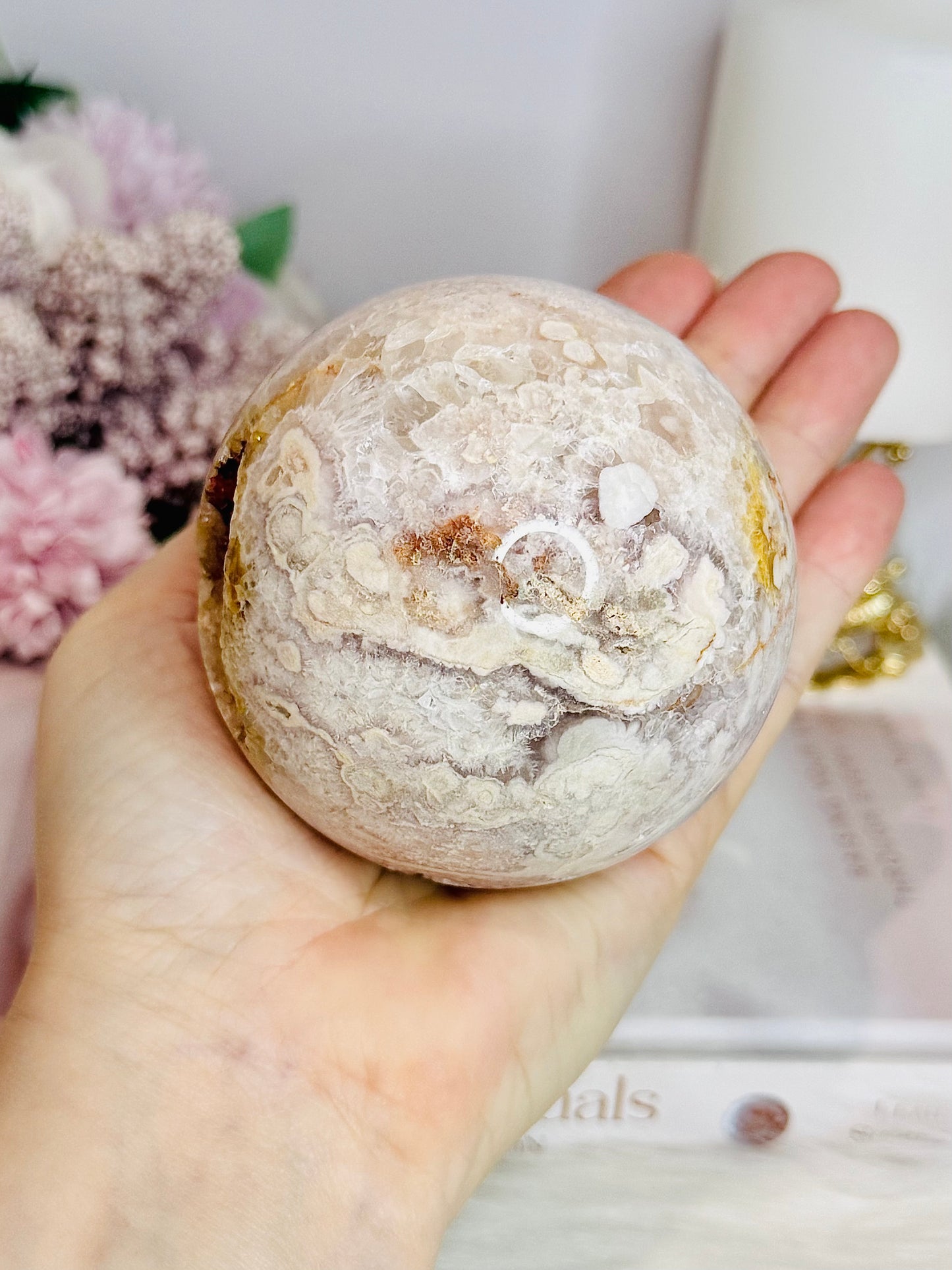 Large Druzy Pink Amethyst Sphere On Stand 630g