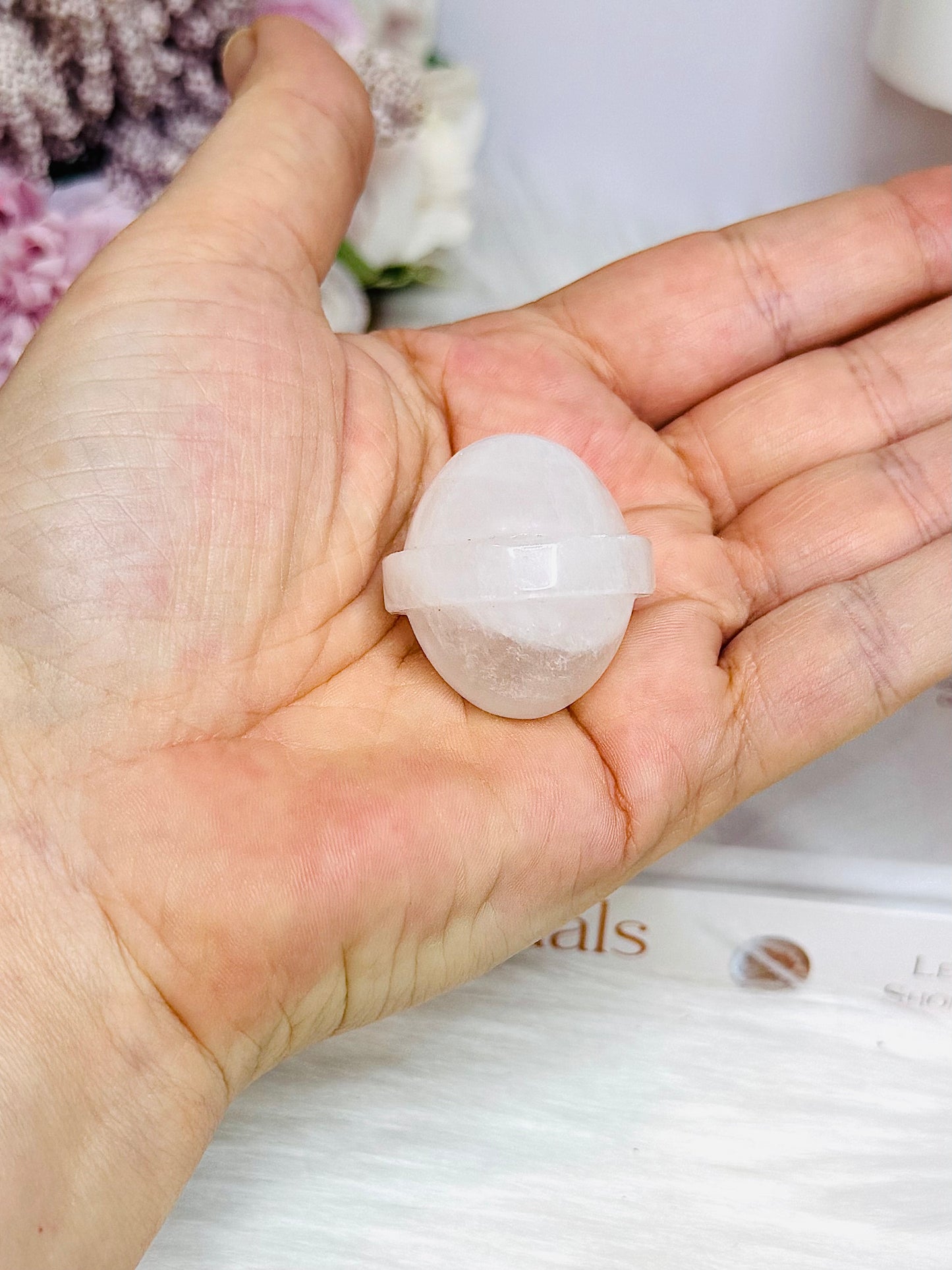 Clear Quartz Carved Planet