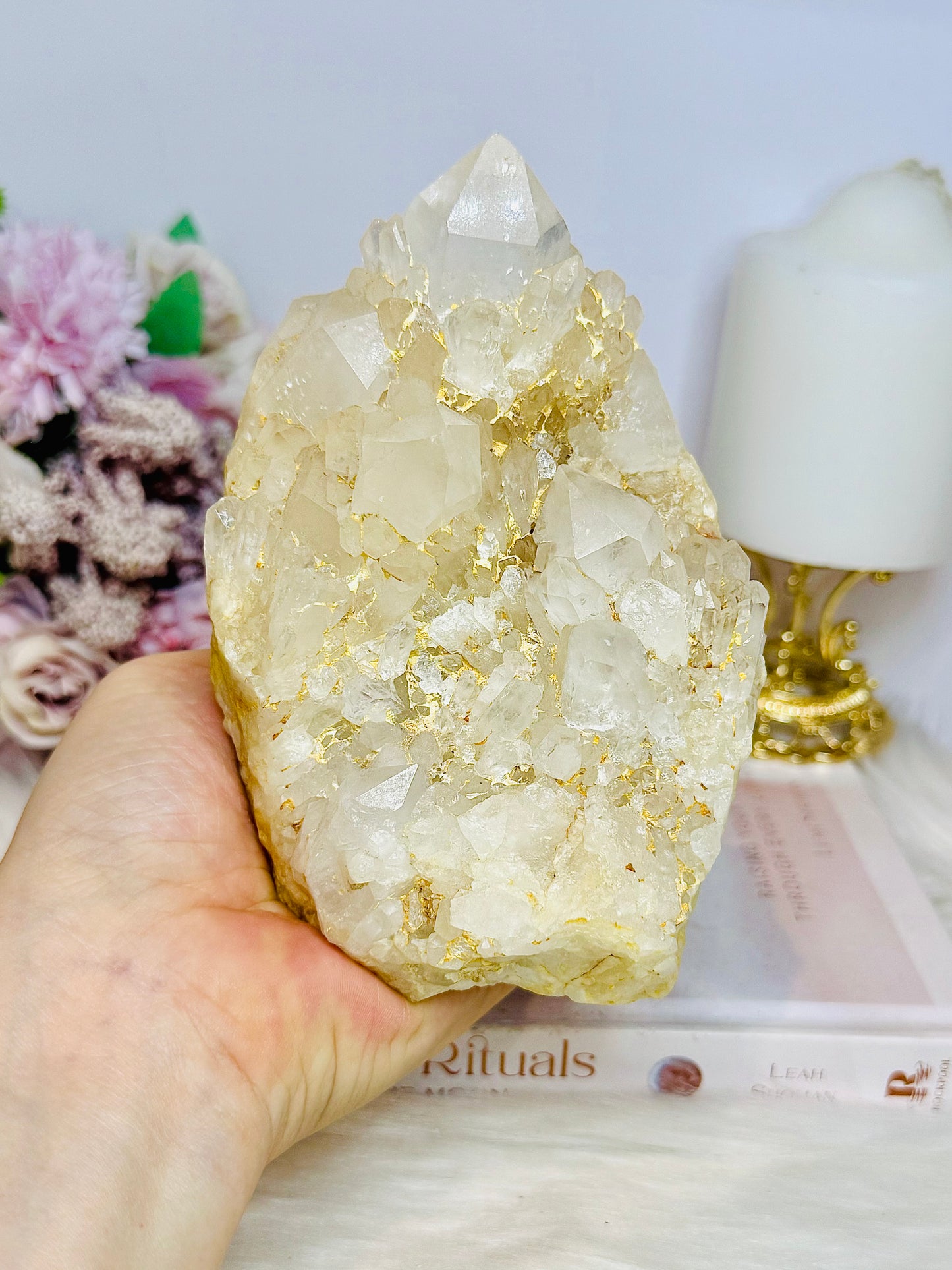 ⚜️ SALE ⚜️ Natural Large Celestial Quartz | Pineapple Quartz Cluster 14cm 1.29KG