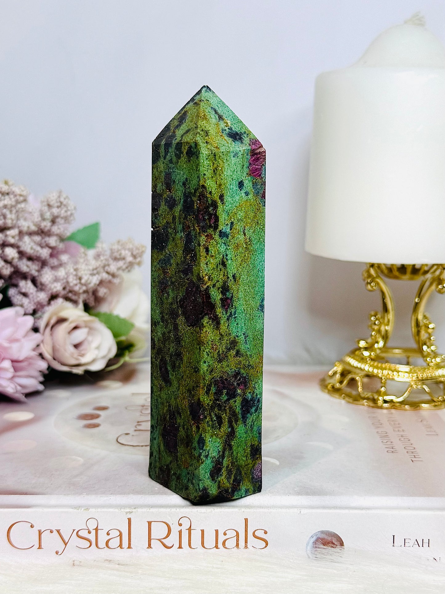 Ruby In Fuchsite Tower 12.5cm UV Reactive