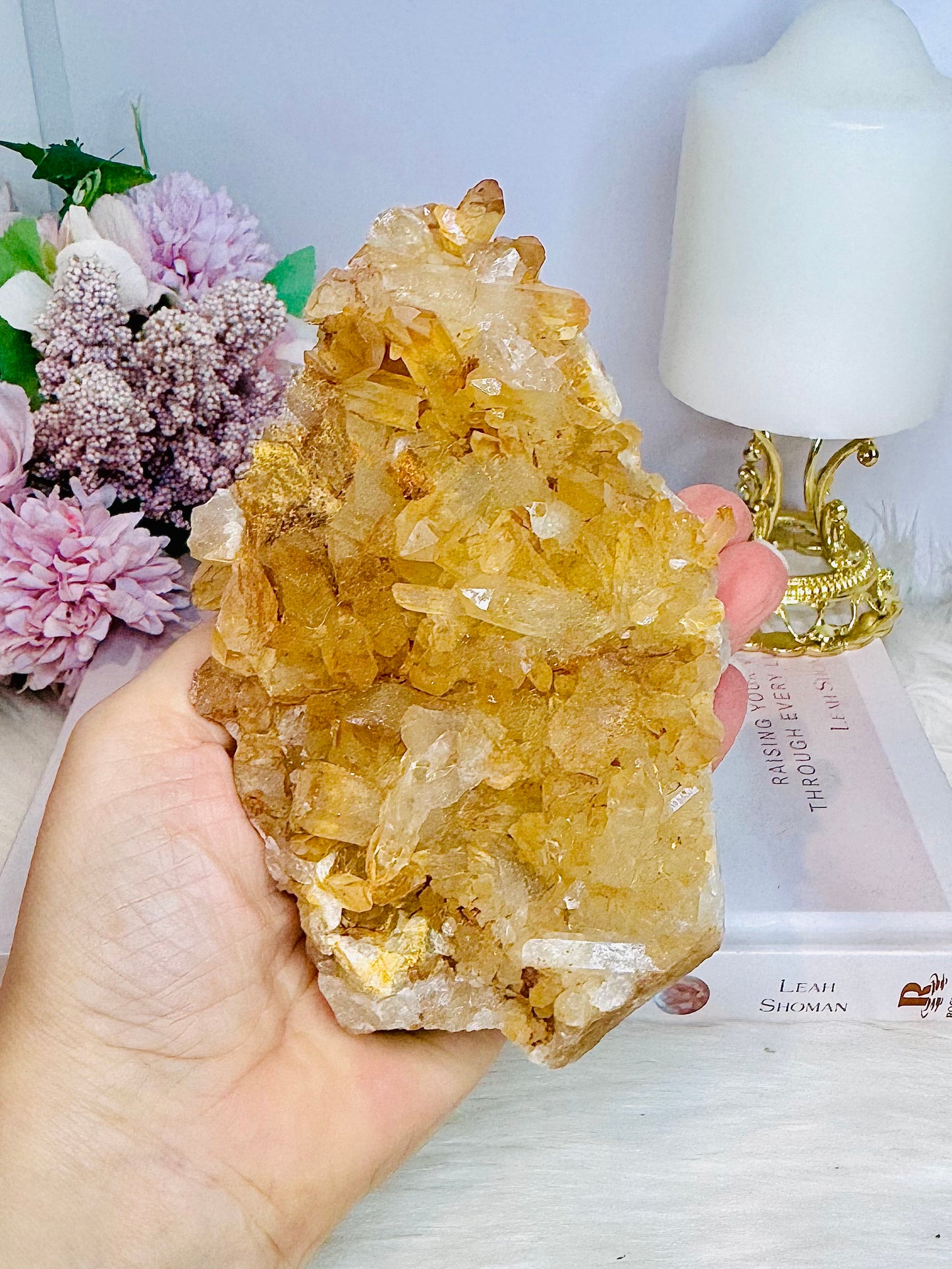 Natural Large Tangerine Quartz Specimen 634g