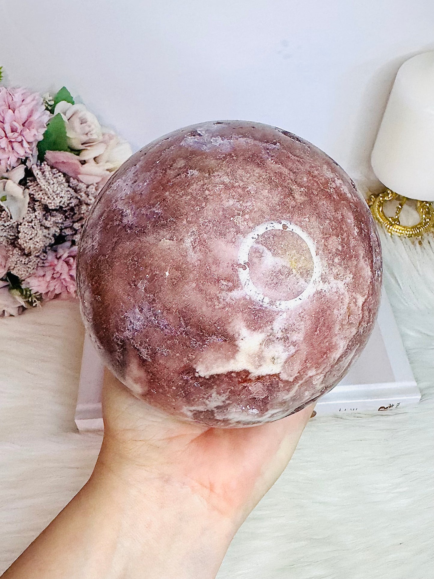 STATEMENT PIECE ~ The Most Spectacular High Grade Classy & Fabulous Huge Druzy Pink Amethyst Sphere From Brazil On Stand