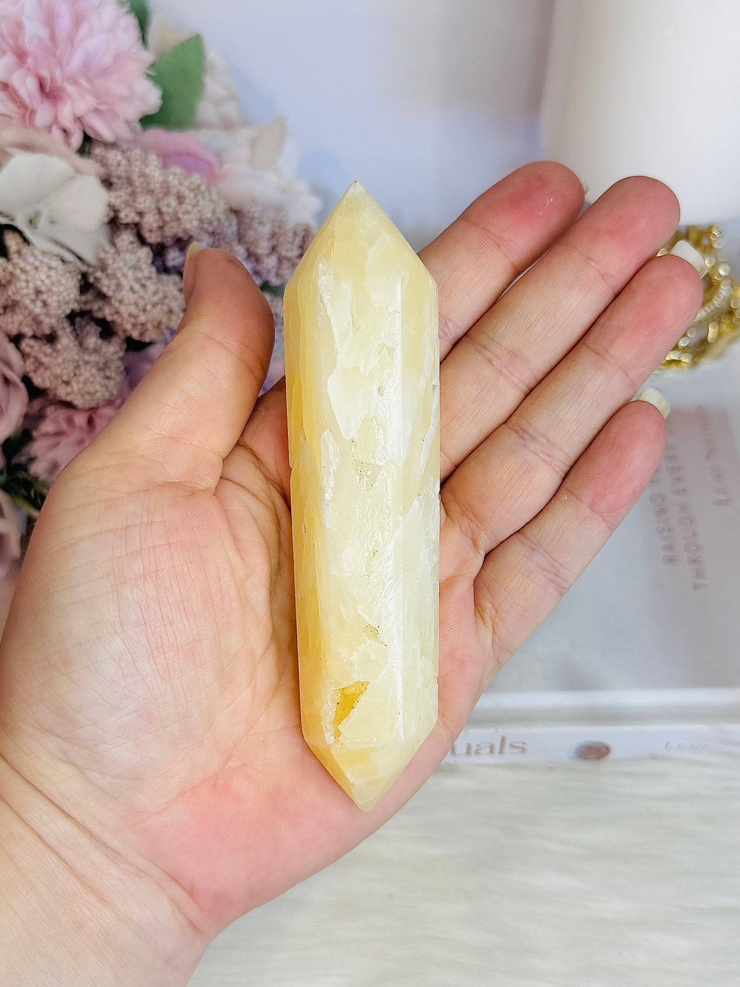 Orange Calcite Double Terminated Point 12cm