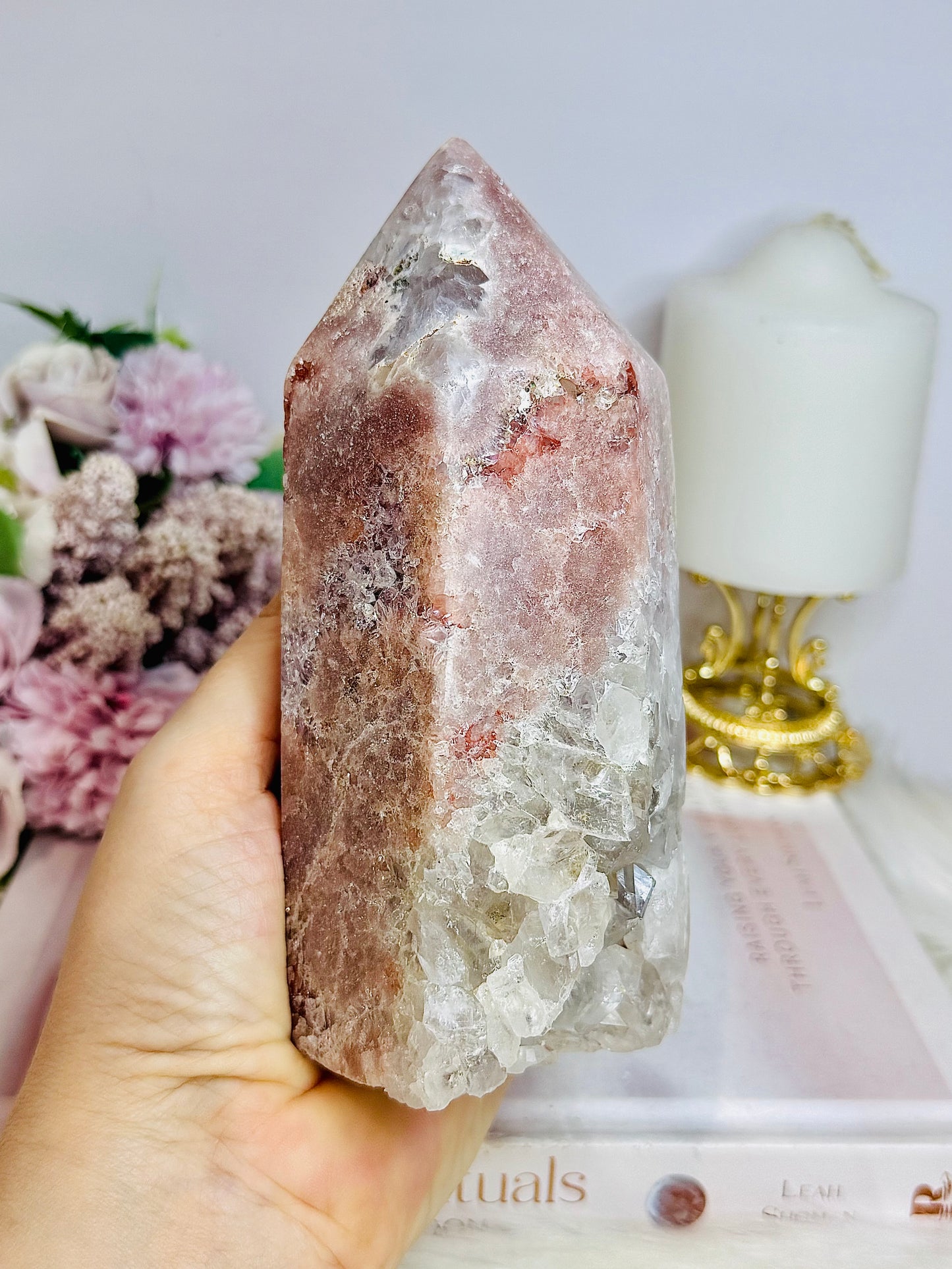 High Grade Pink Amethyst Druzy Tower 16cm 920g