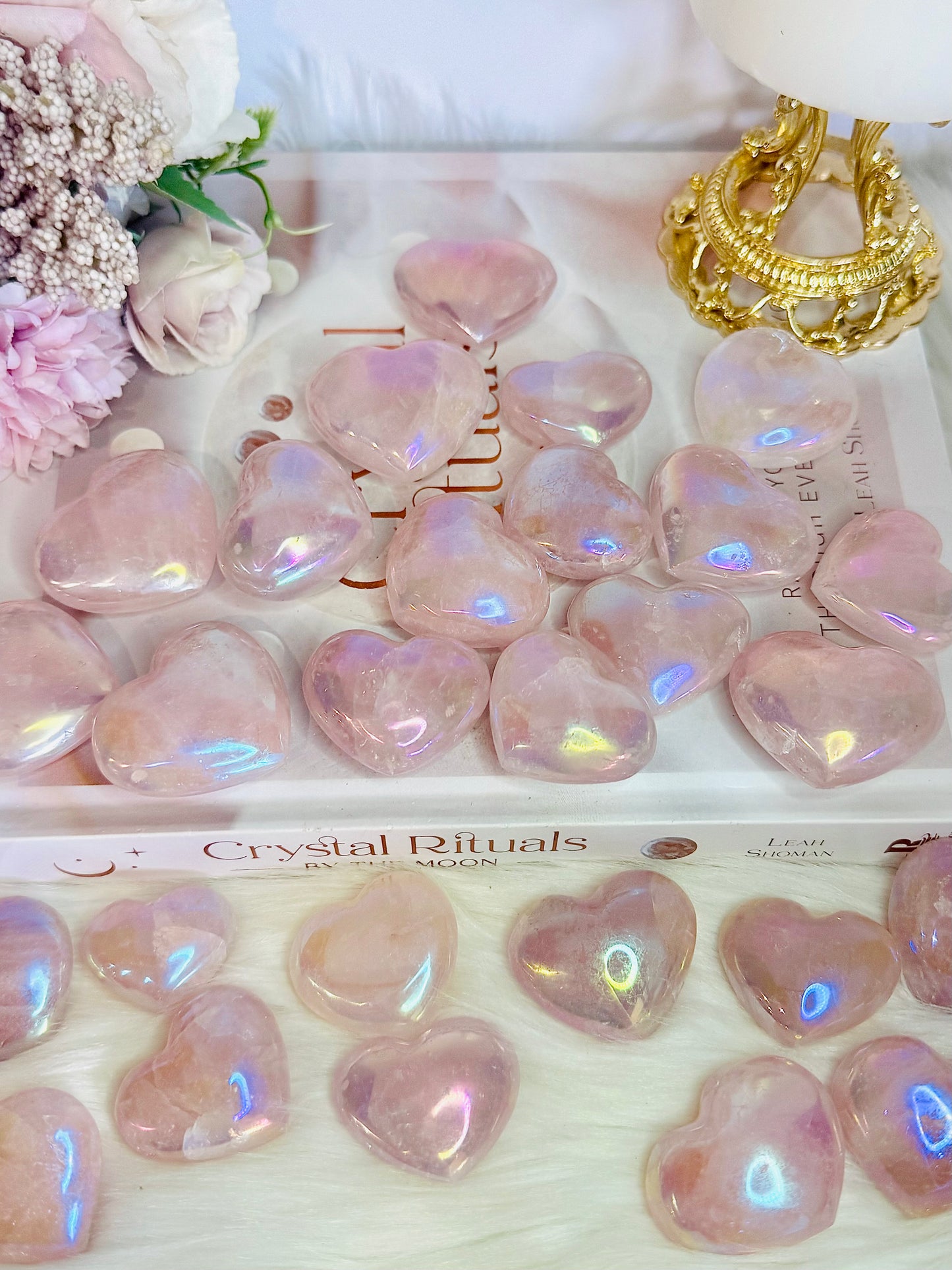 Angel Aura Rose Quartz Hearts $10 each x