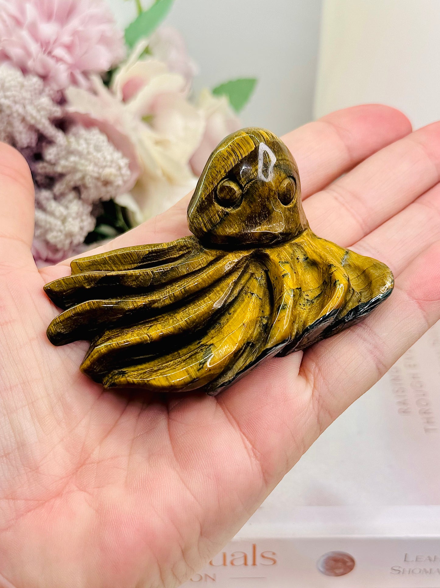 Tigers Eye Carved Octopus 9cm