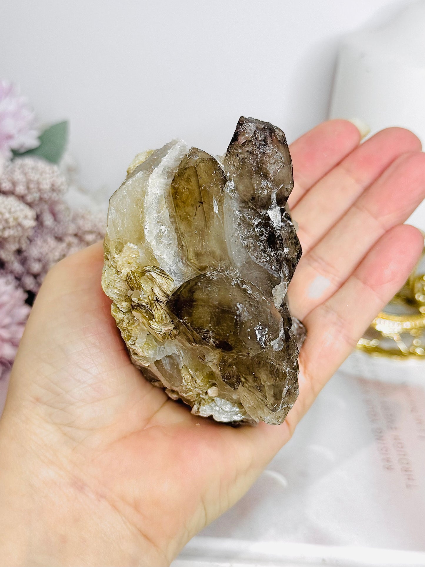 Natural Elestial Alligator Quartz Specimen 397g