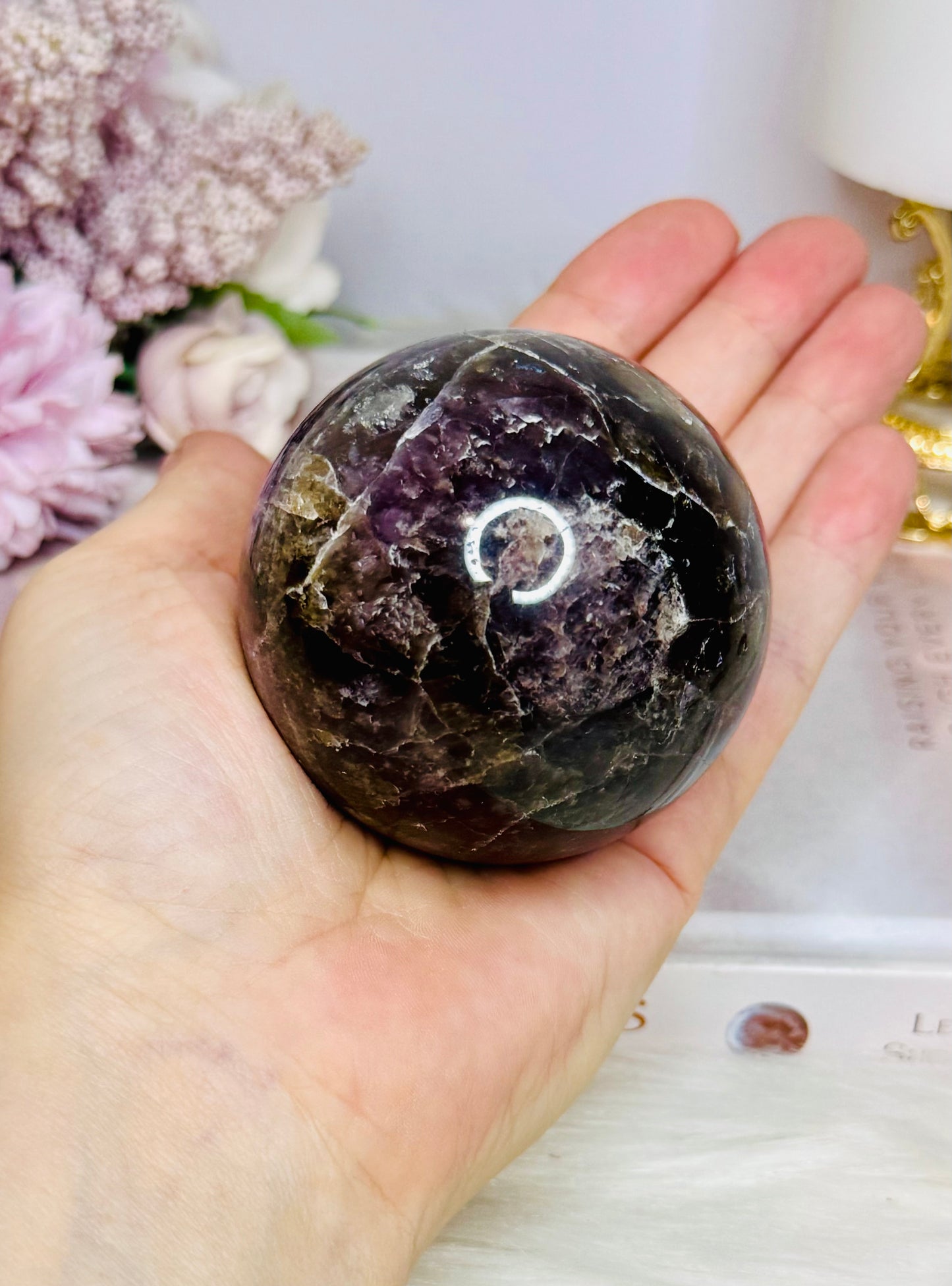Rare Super Seven Sphere on Stand From Brazil Large 355g