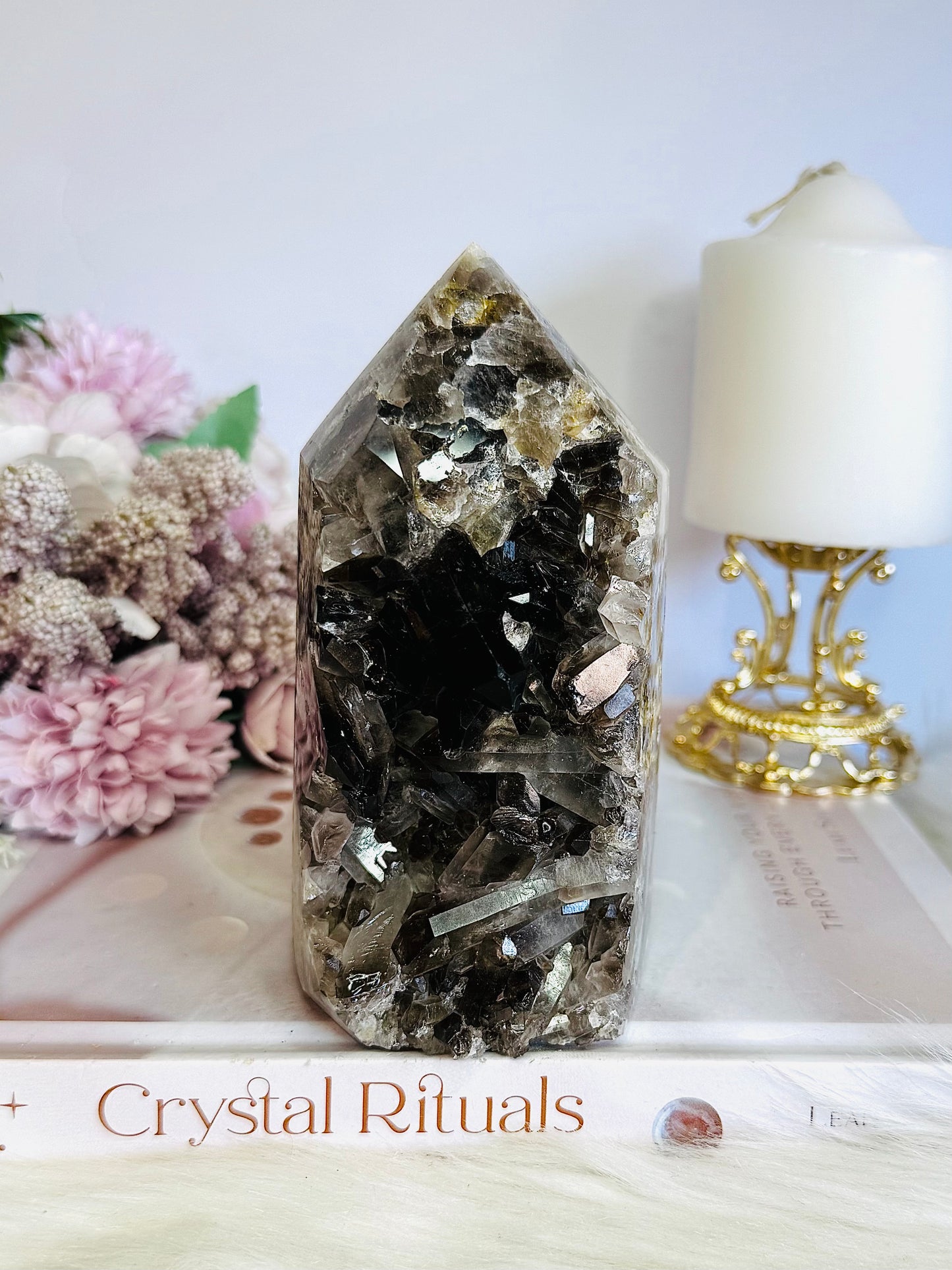 Smokey Quartz Cluster Tower 14cm 781grams From Brazil
