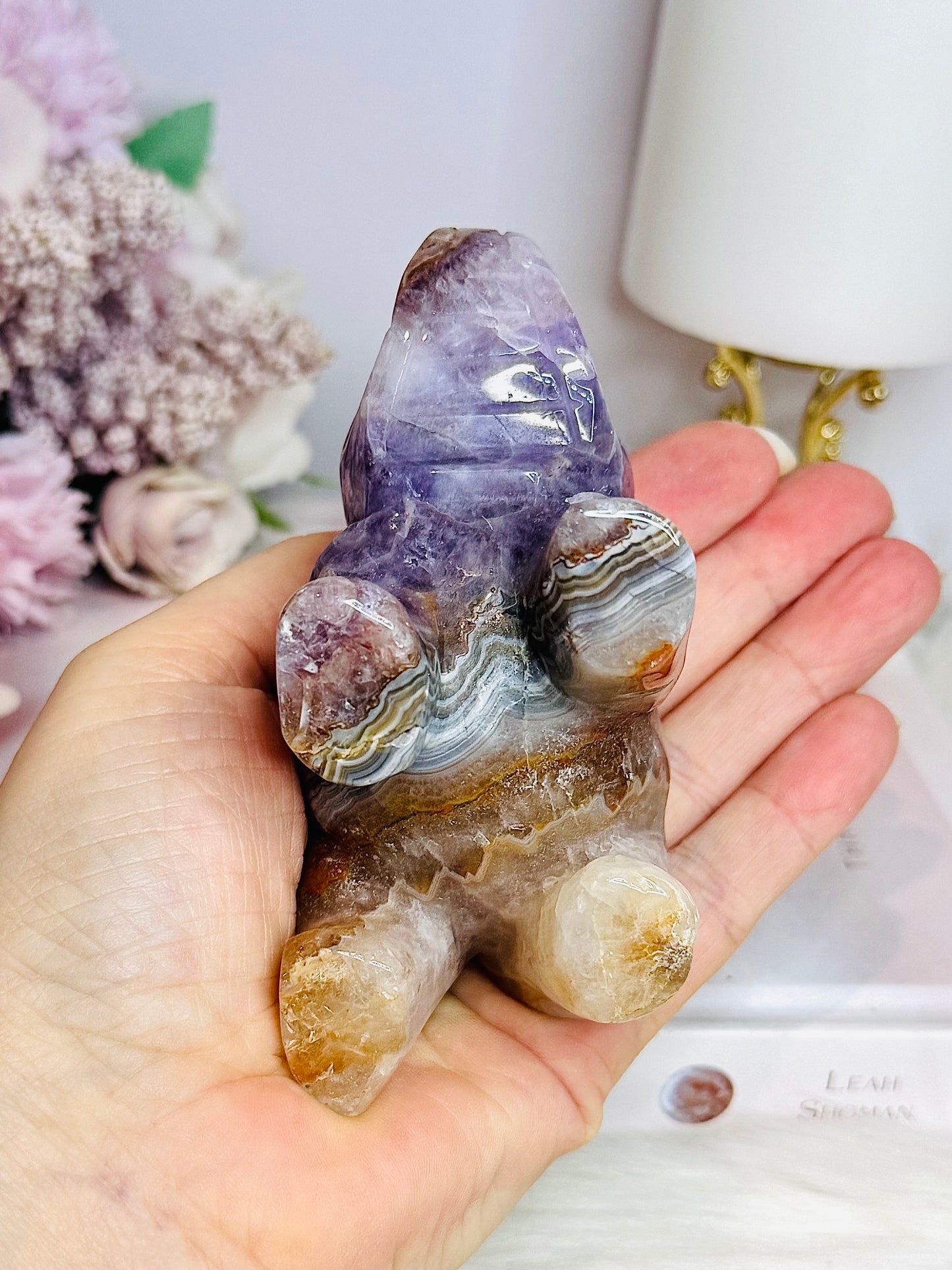 Amethyst X Mexican Lace Agate Elephant 10cm 351g