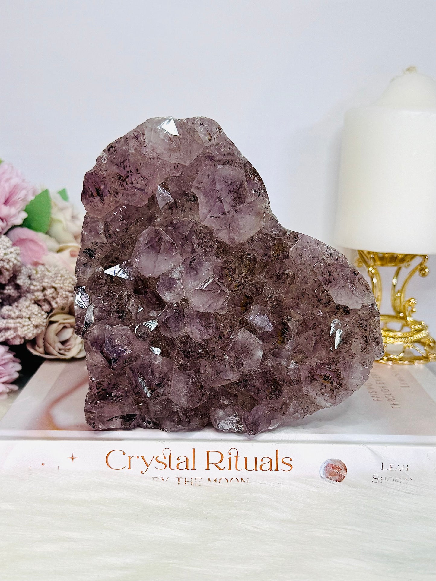 Magnificent 1.15KG Purple Amethyst Cluster Carved Heart From Brazil