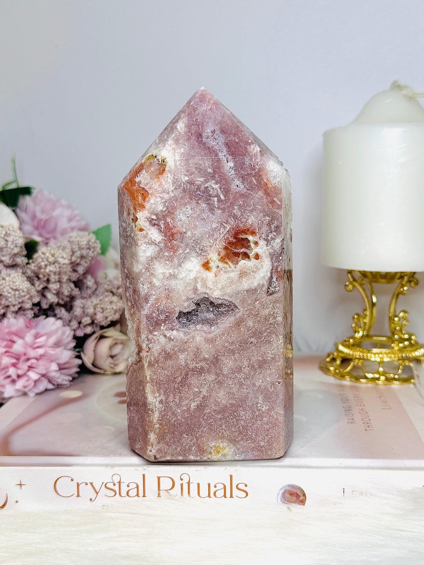 High Grade Druzy Pink Amethyst Tower 15cm 695g