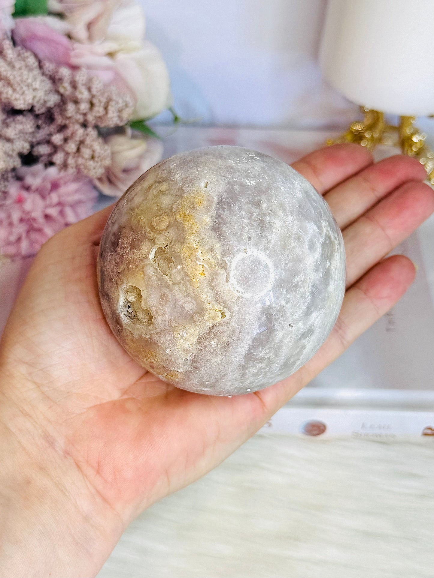Large Pink Amethyst Sphere on Stand 8cm 538g