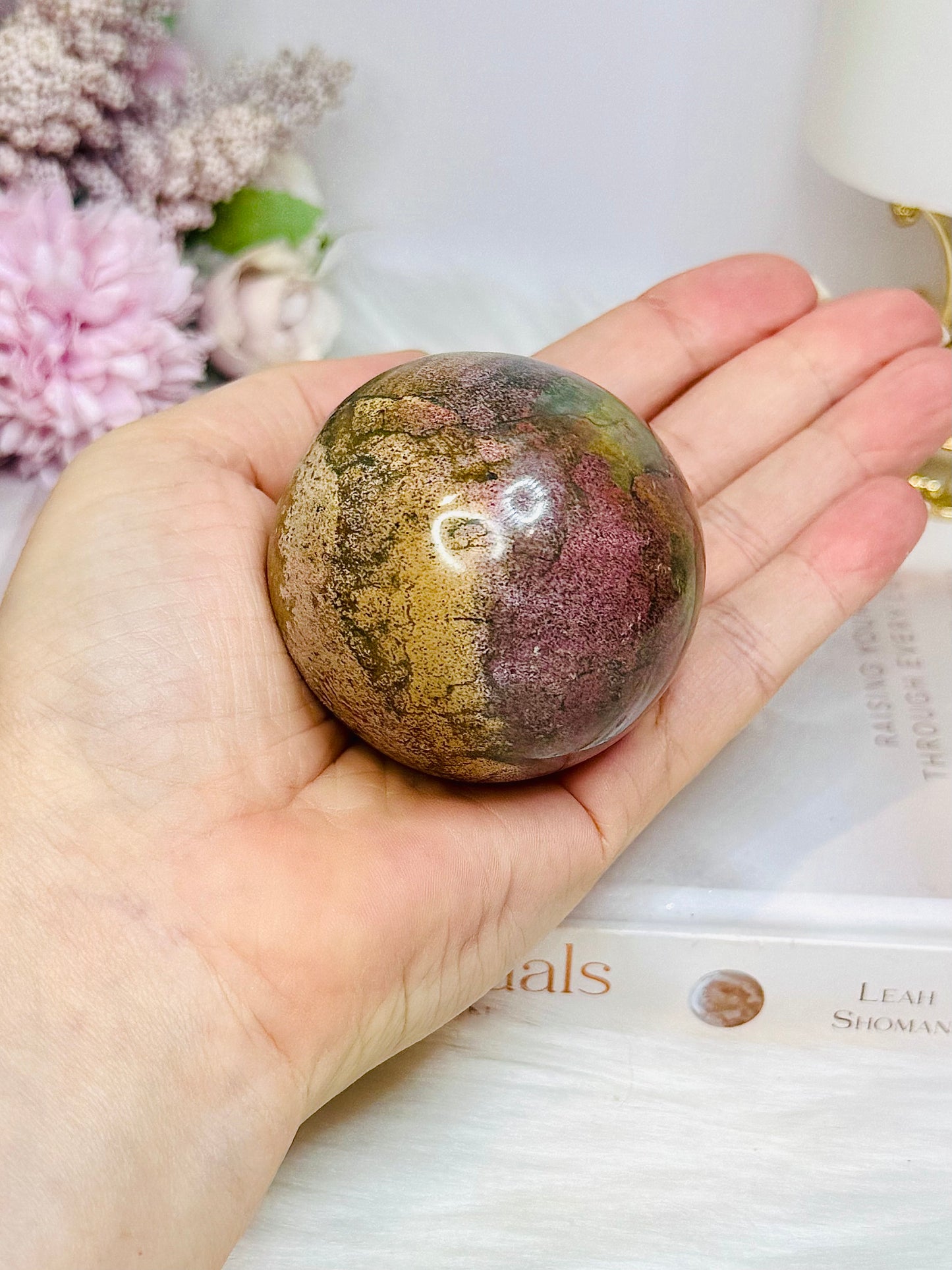Ocean Jasper Sphere on Stand 246g