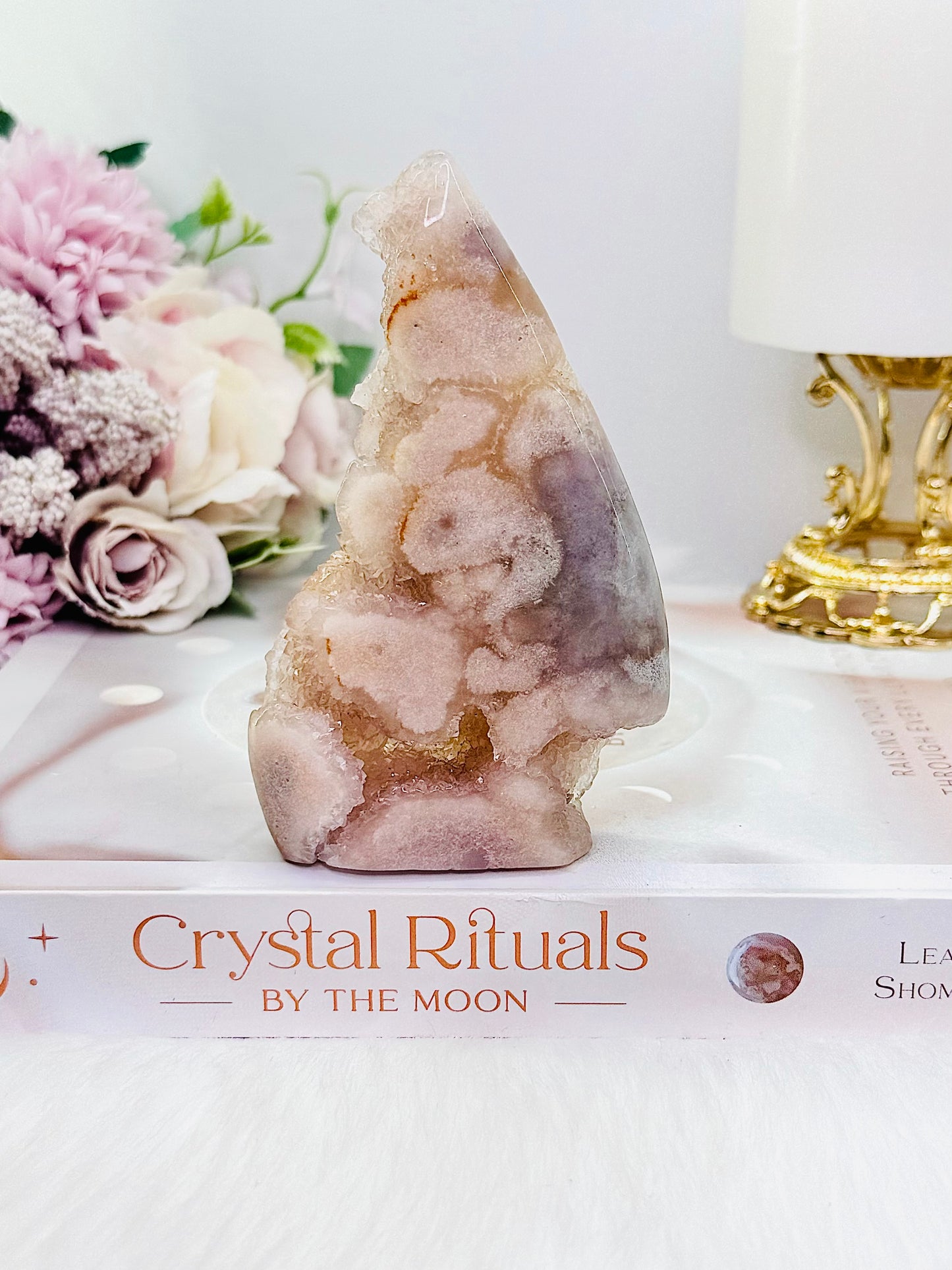 Beautiful Druzy Flower Agate Carved Flame | Freeform From Madagascar