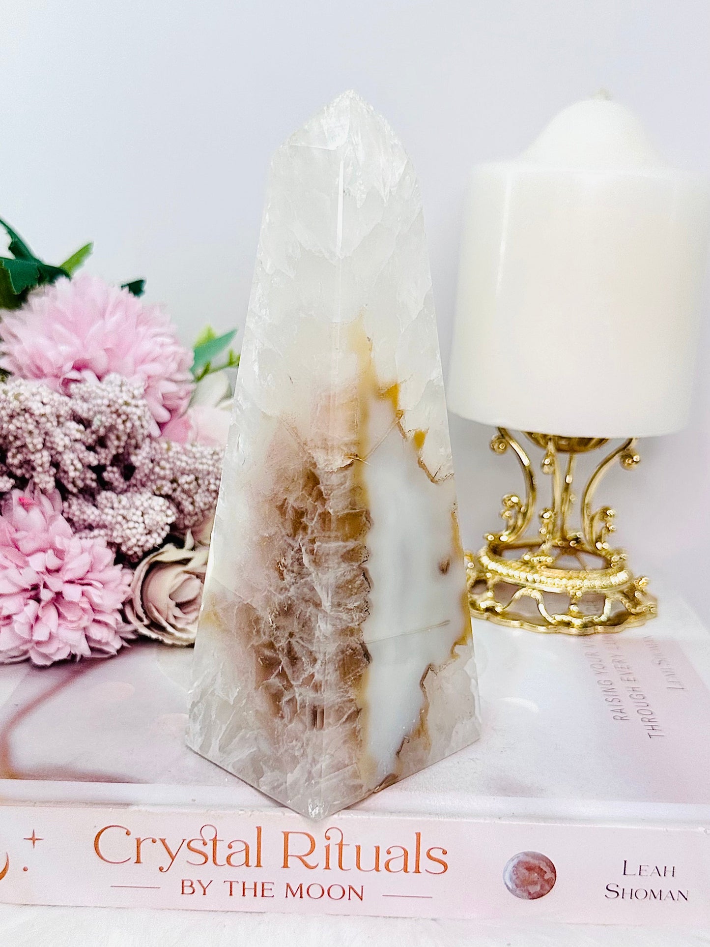 High Grade Large Chunky 561gram Agate Obelisk | Tower