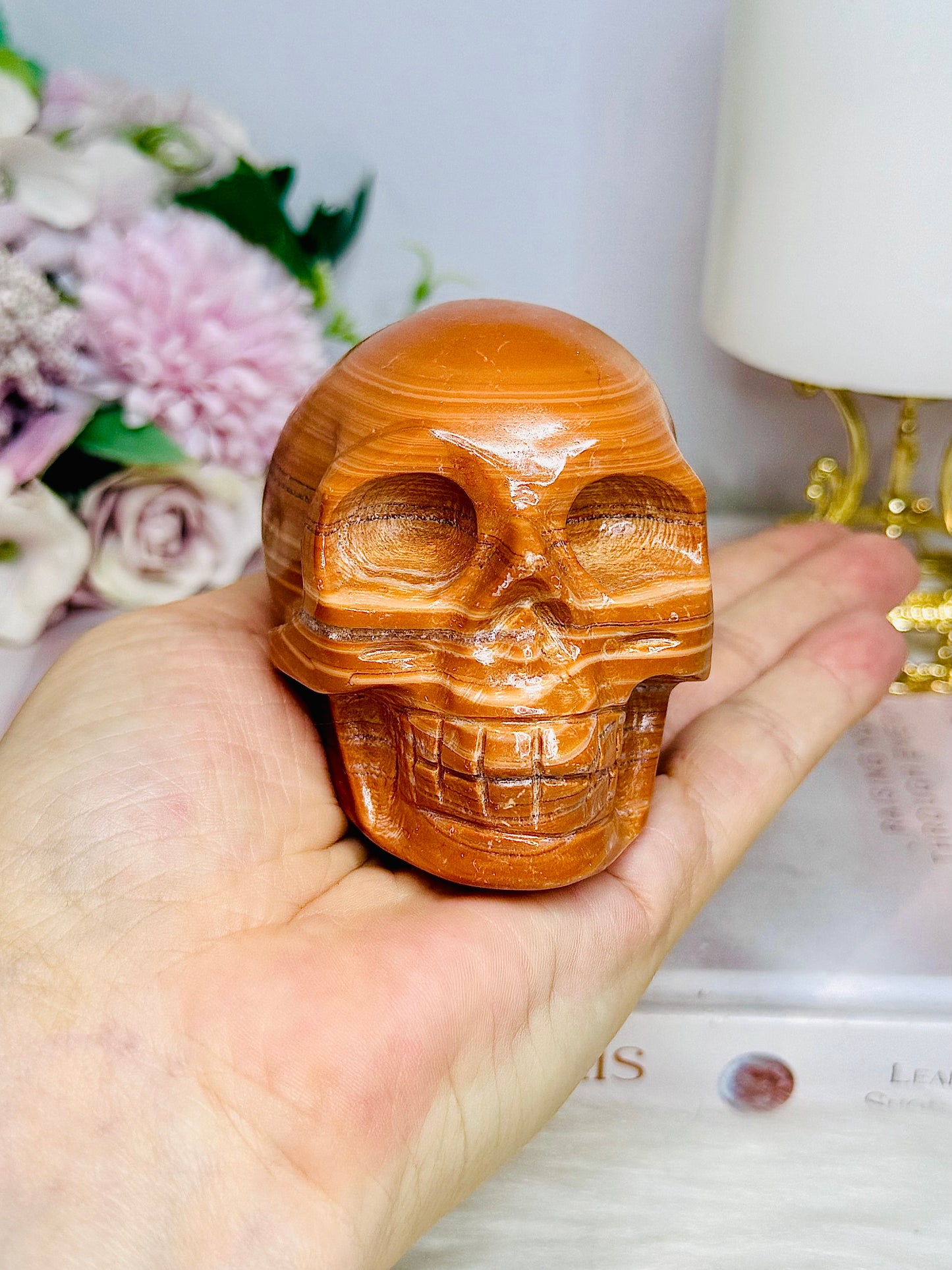 Large Jasper Carved Skull 404g