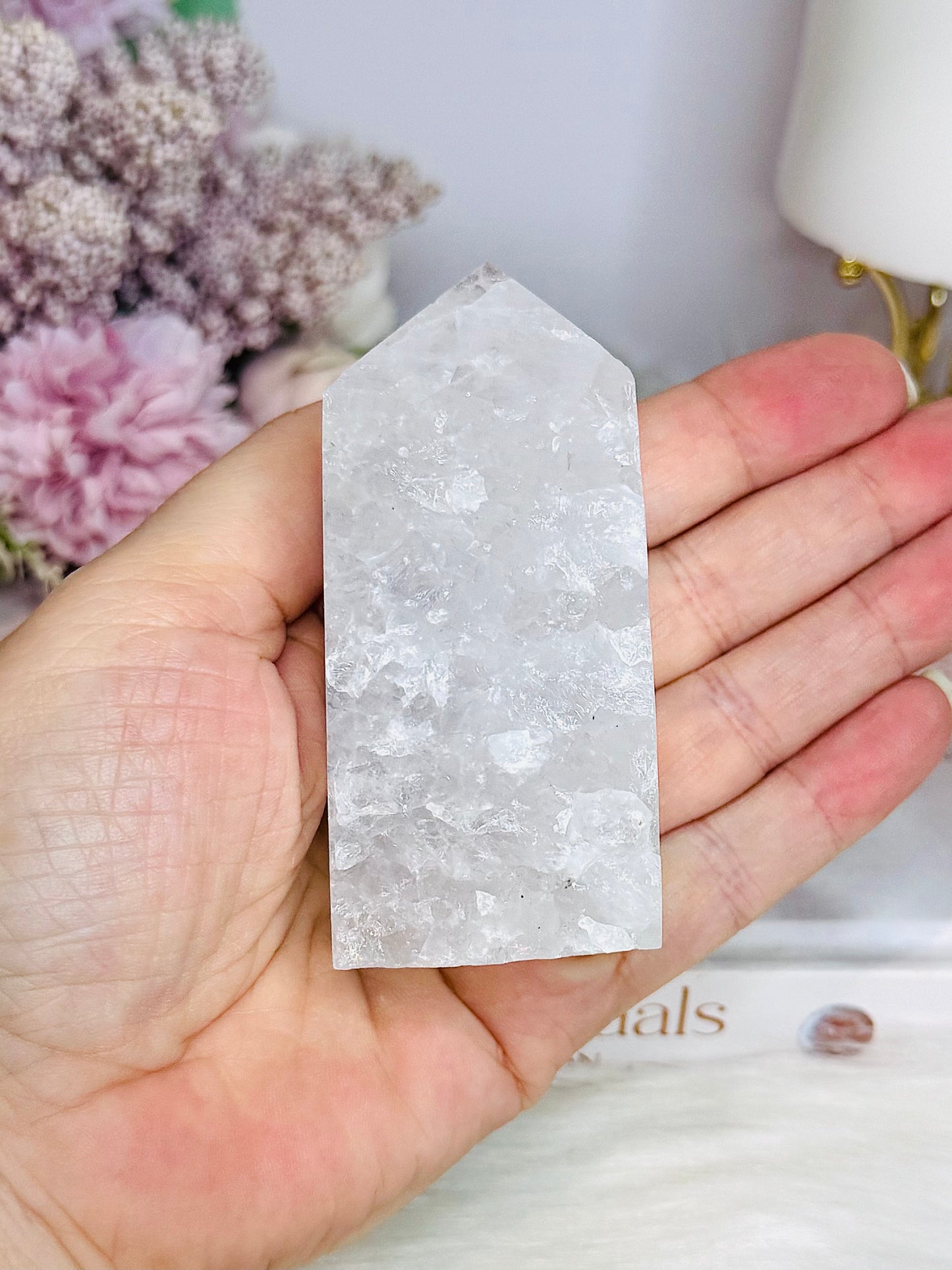 Chunky Blue Lace Agate Druzy Tower 8cm