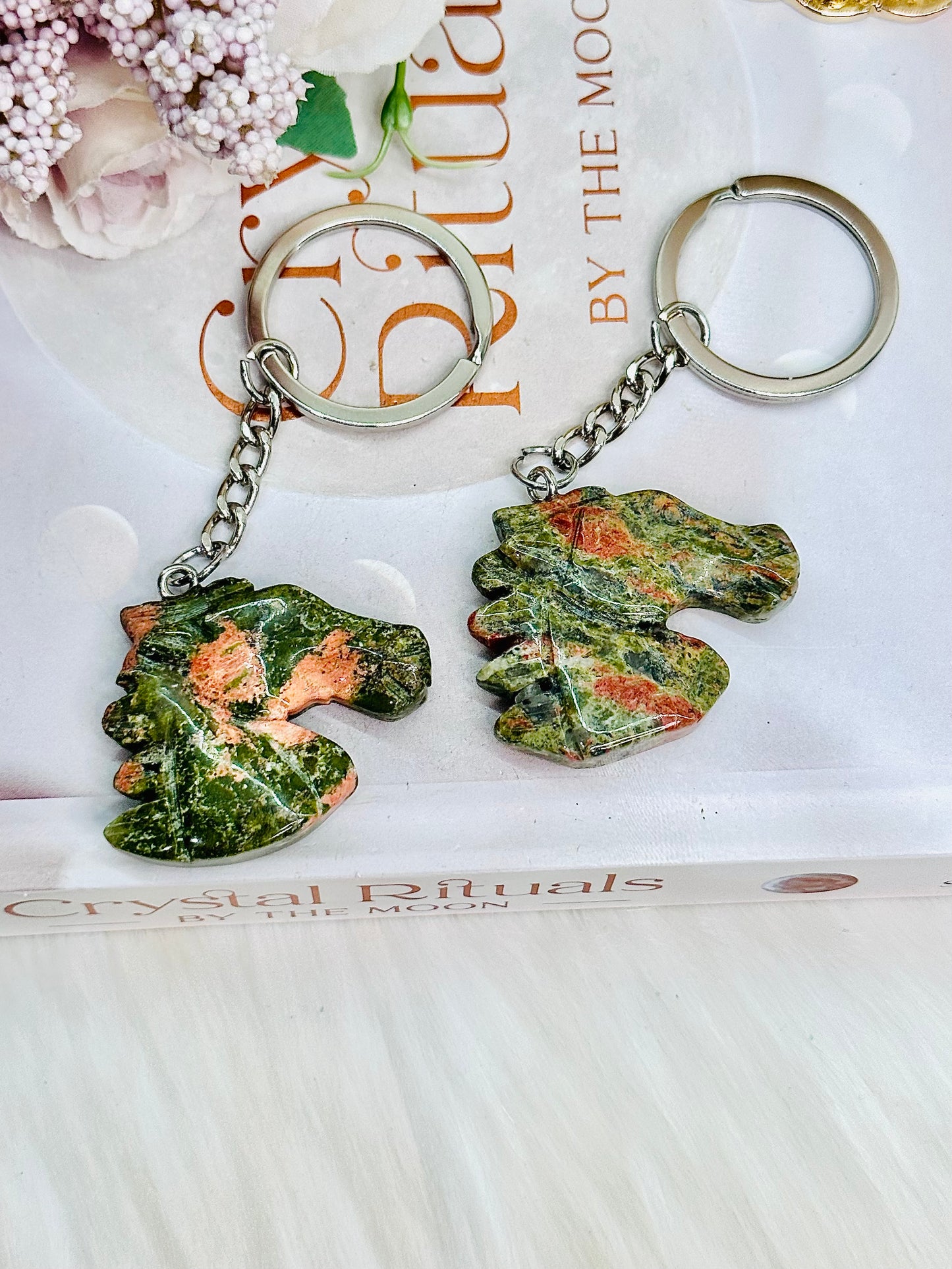 ⚜️ SALE ⚜️ Balance & Grounding ~ Beautiful Unakite Unicorn Keyring $10 each