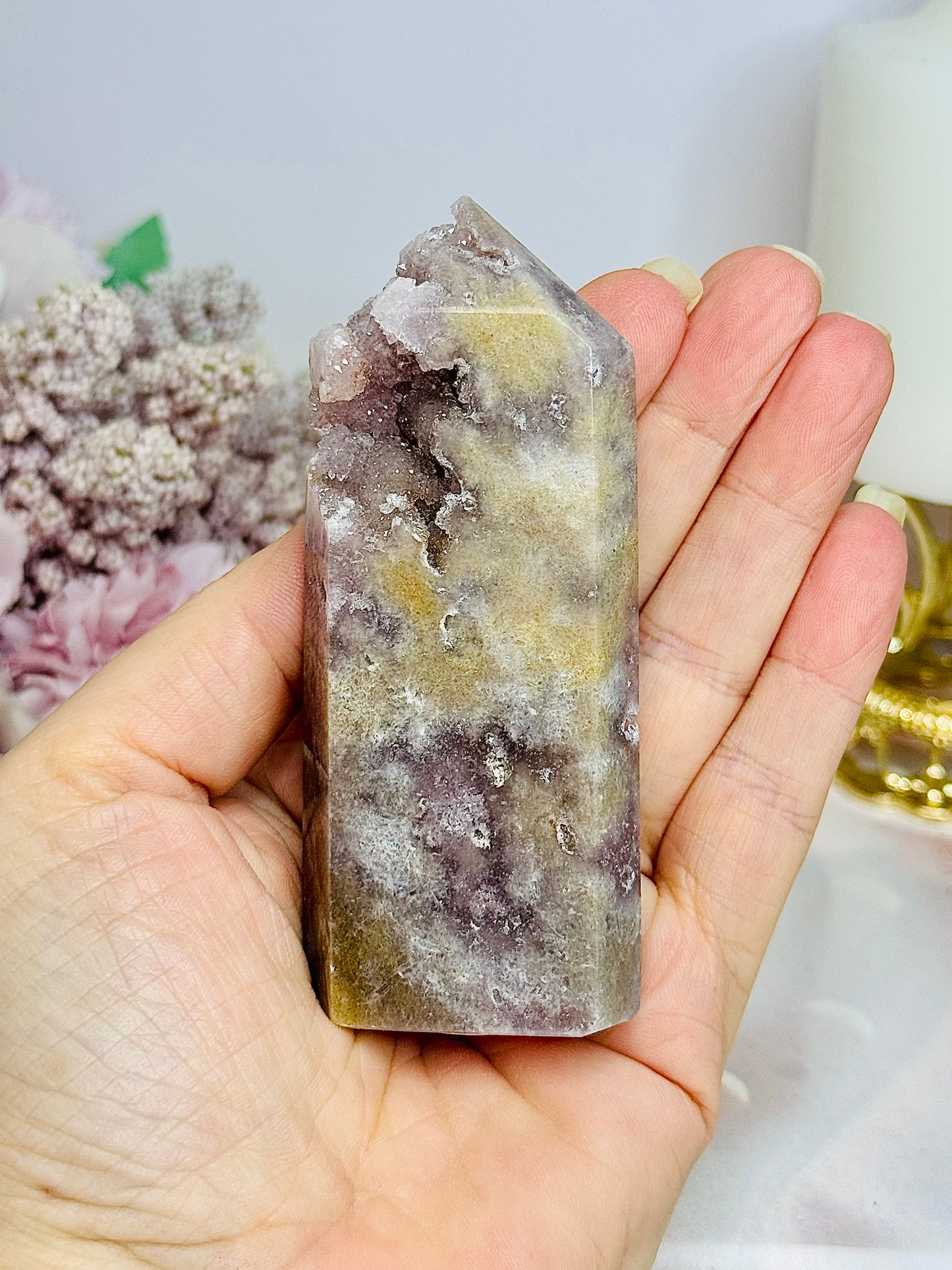 Druzy Pink Amethyst Tower 9.5cm