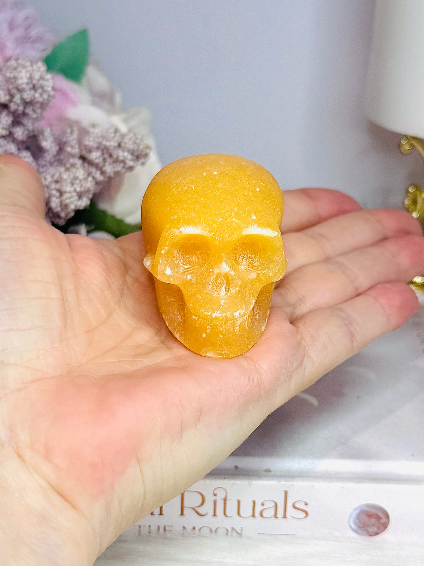 Orange Calcite Skull 6cm