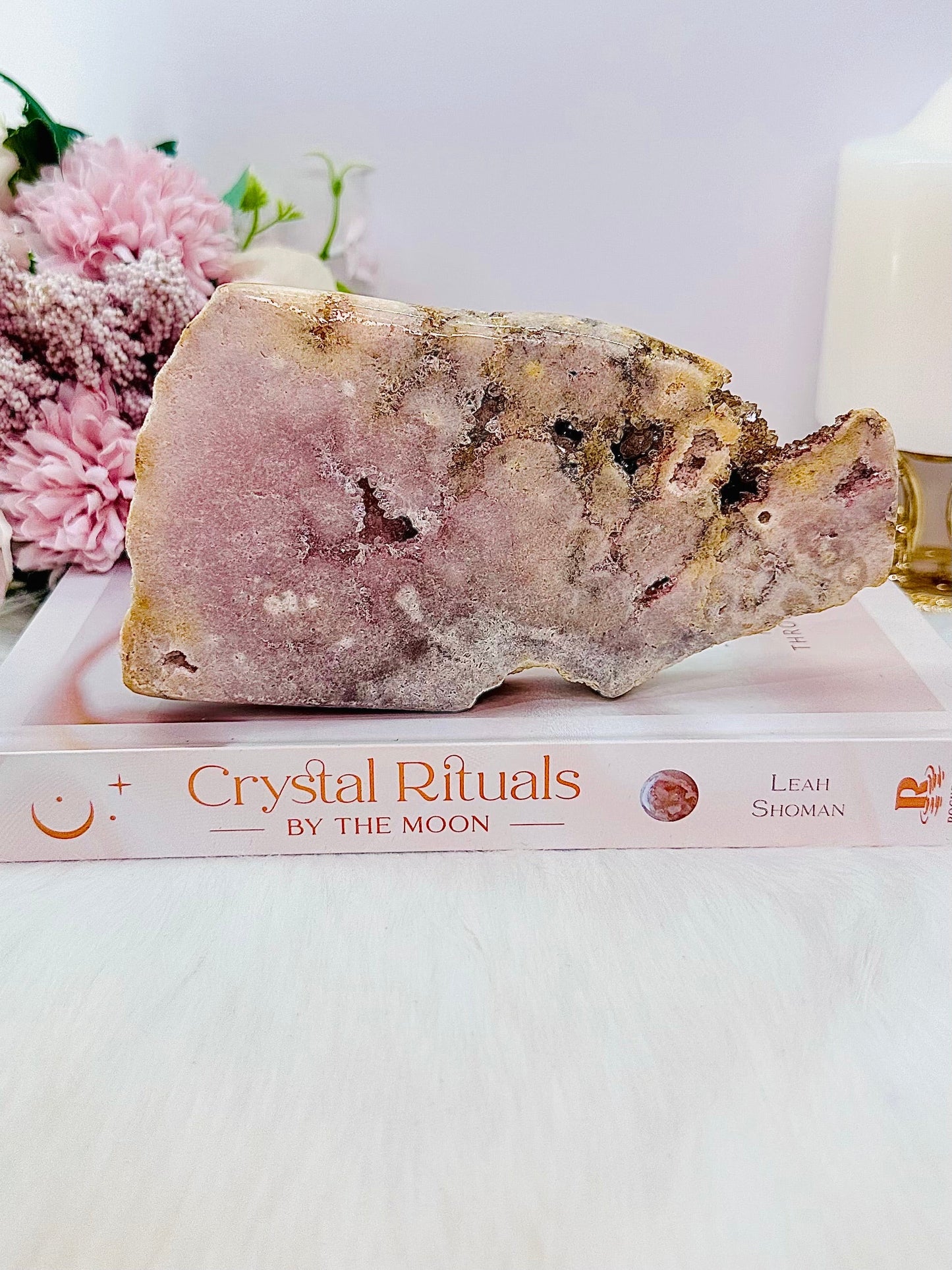 Druzy Pink Amethyst Slab From Brazil 16.5cm 412gram