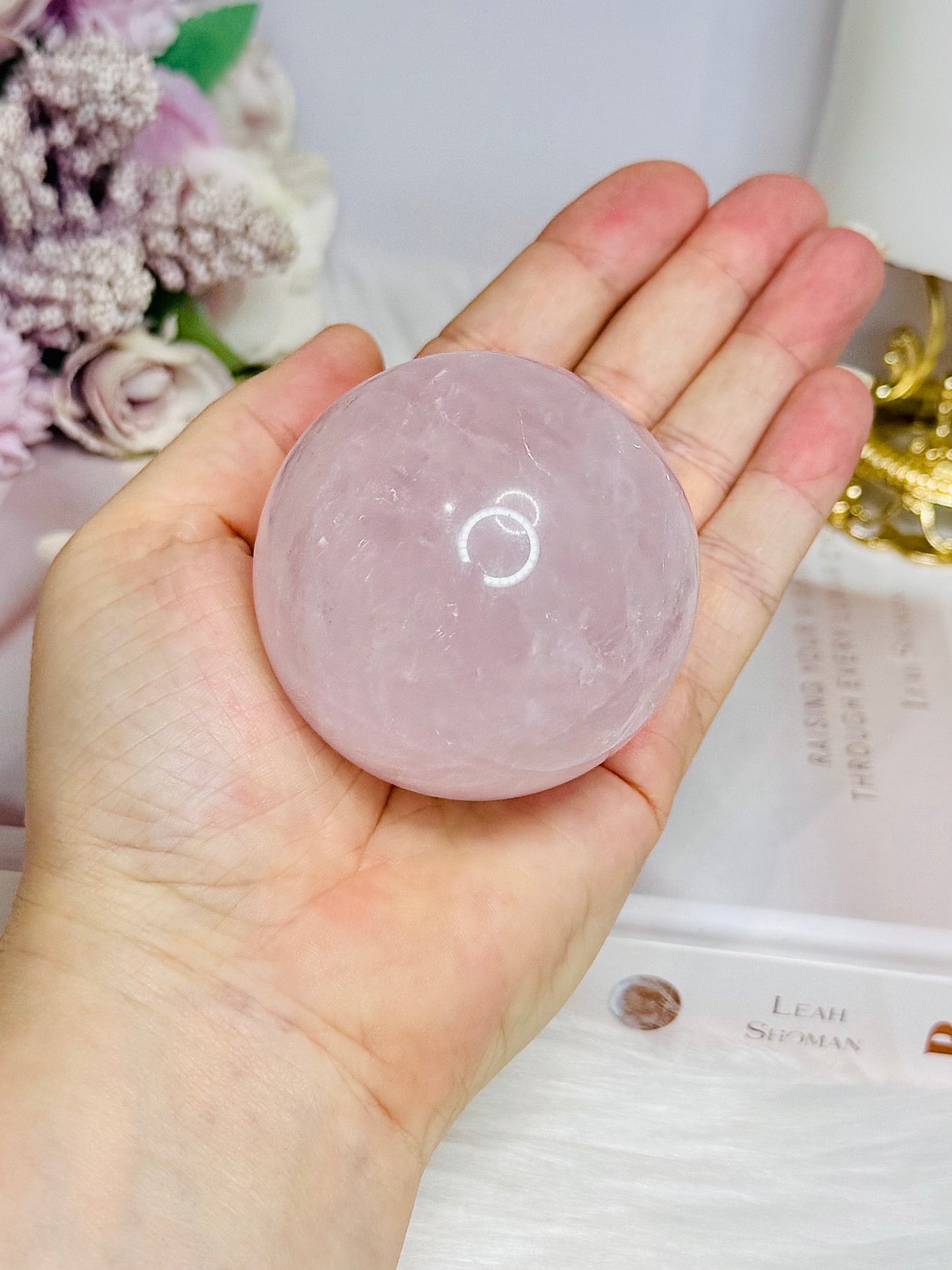 Rose Quartz Sphere on Stand 287g