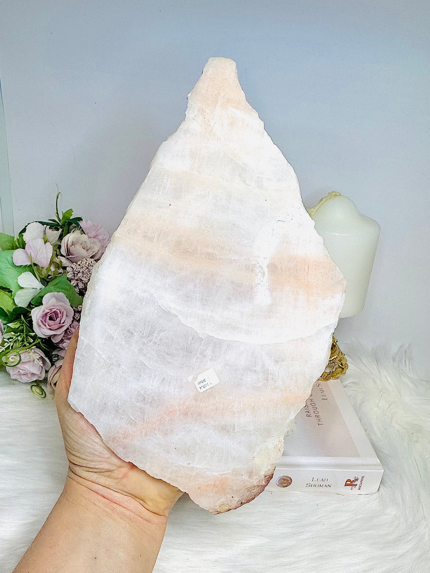 Large Mexican Pink Calcite Natural Slab 25cm 704g