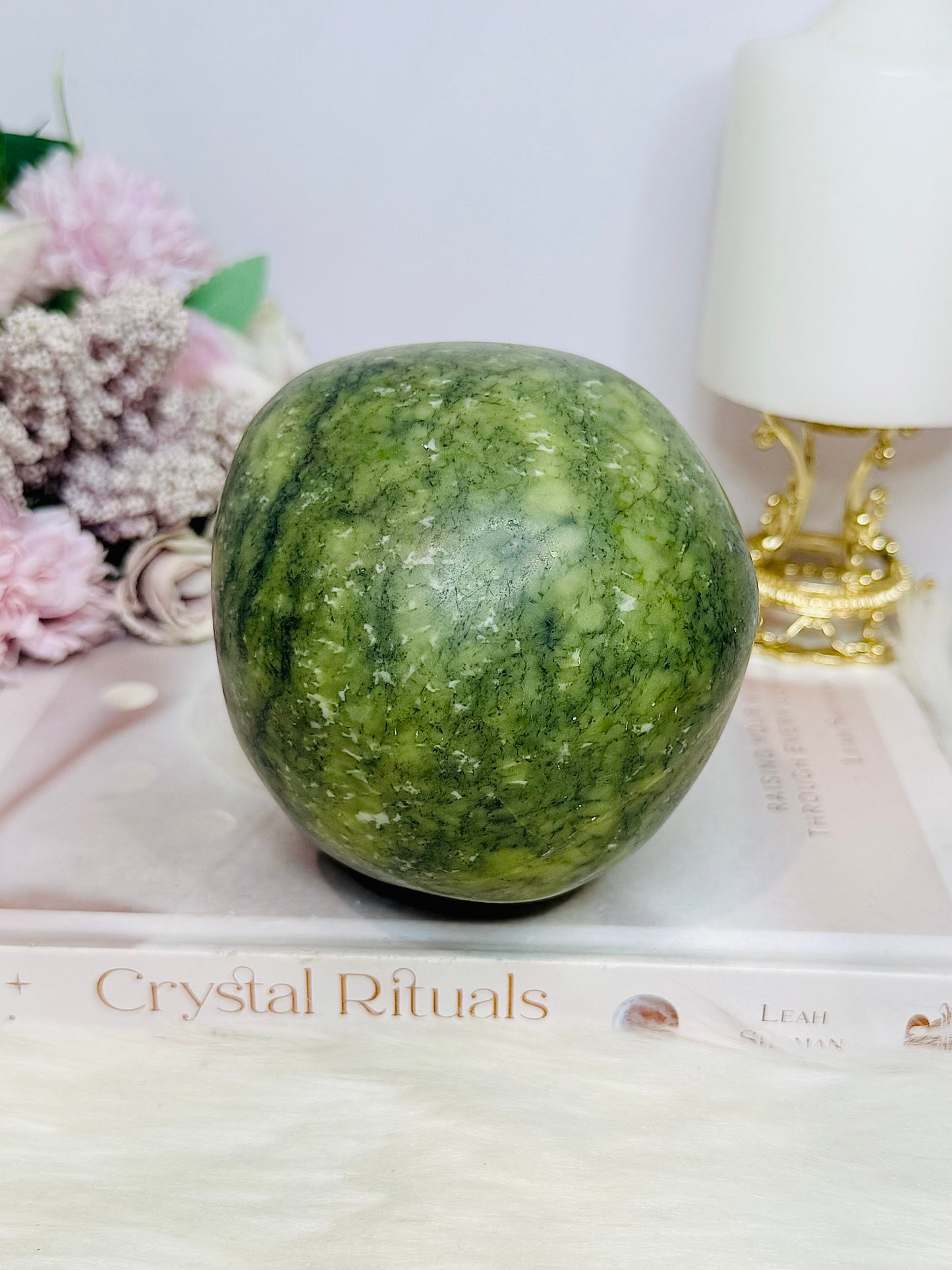 Huge Green Jade Carved Skull 1.25KG