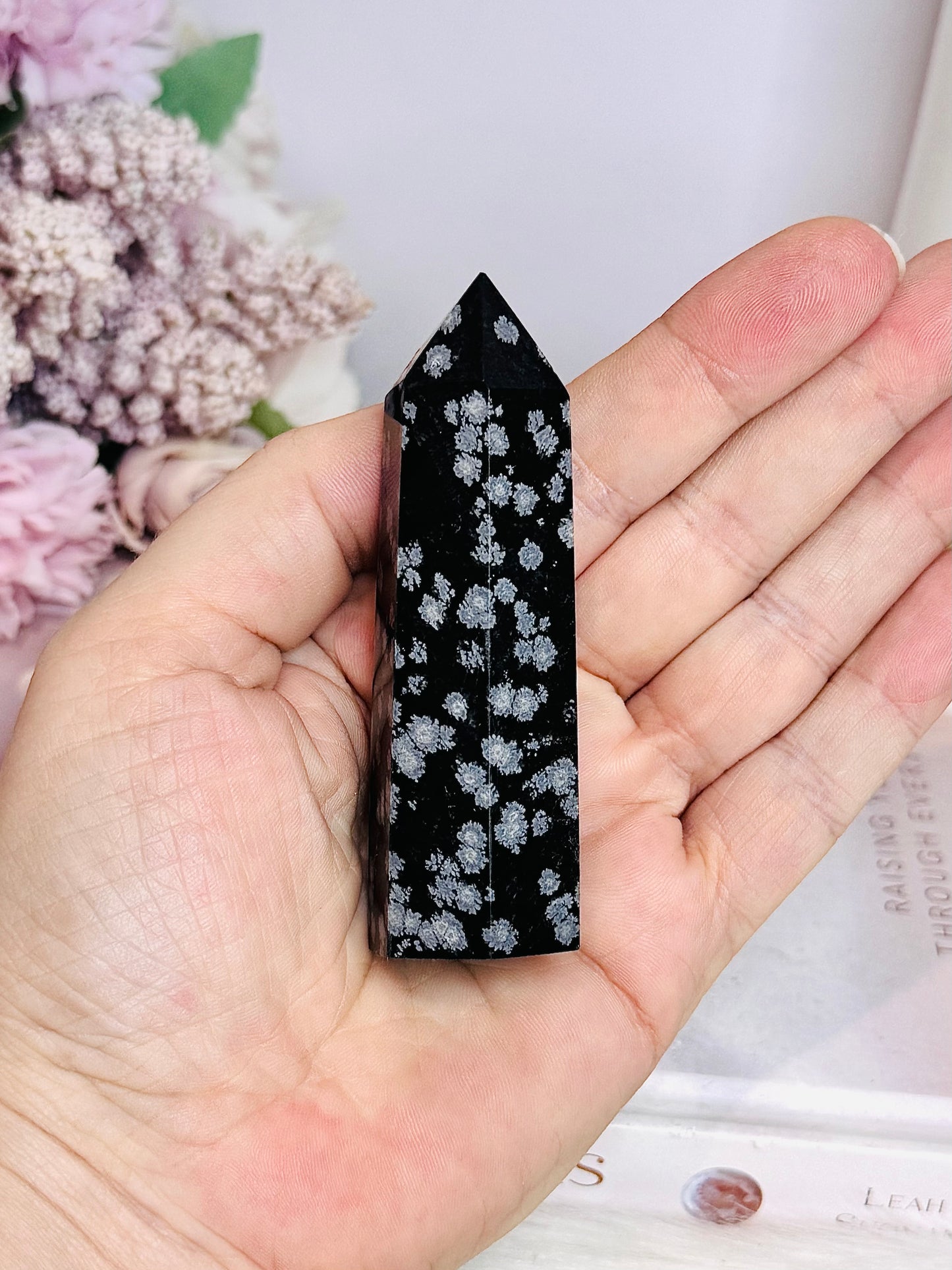 Snowflake Obdisian Tower 9cm