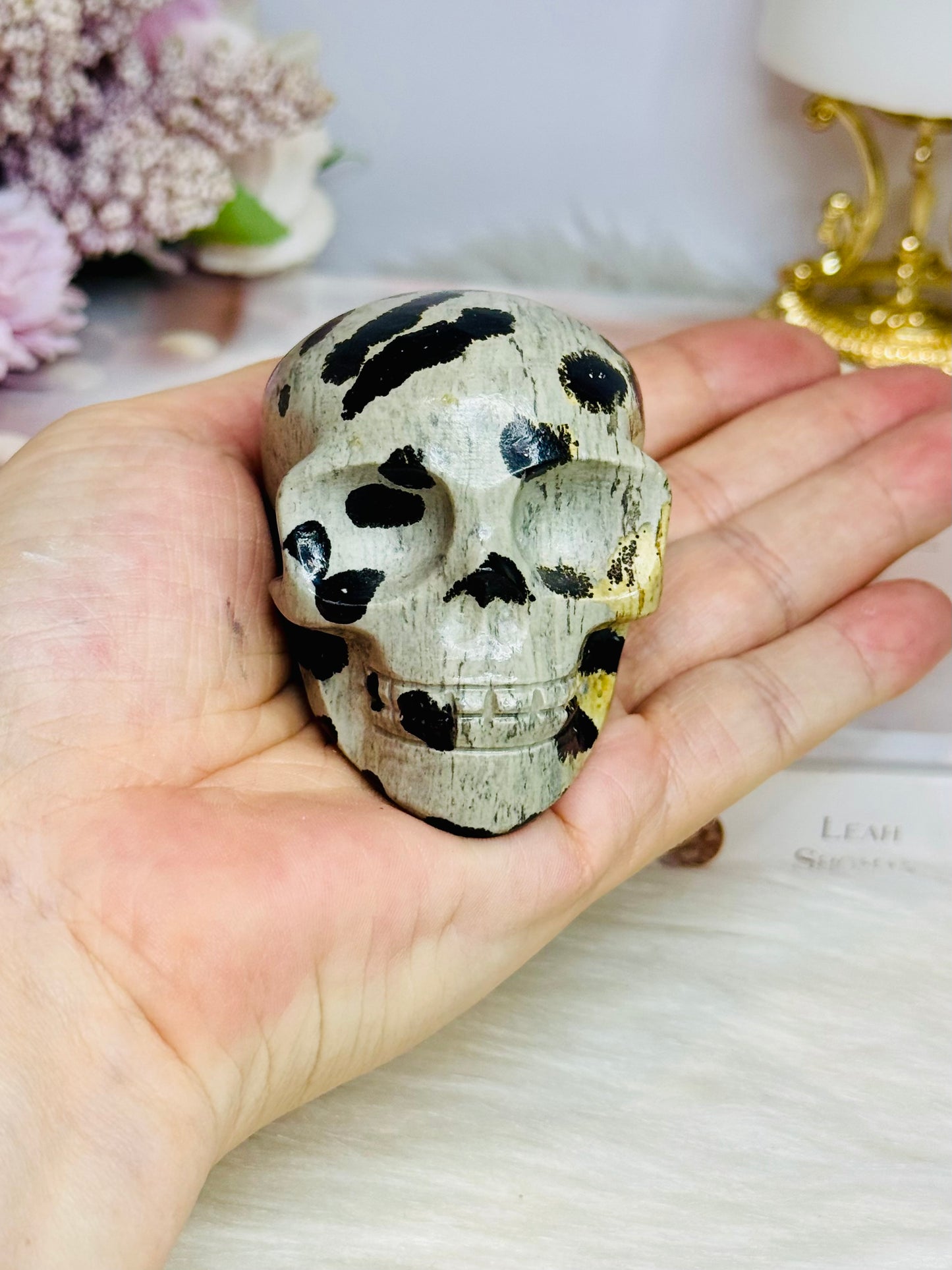 Picture Jasper Carved Skull 6.5cm 205g