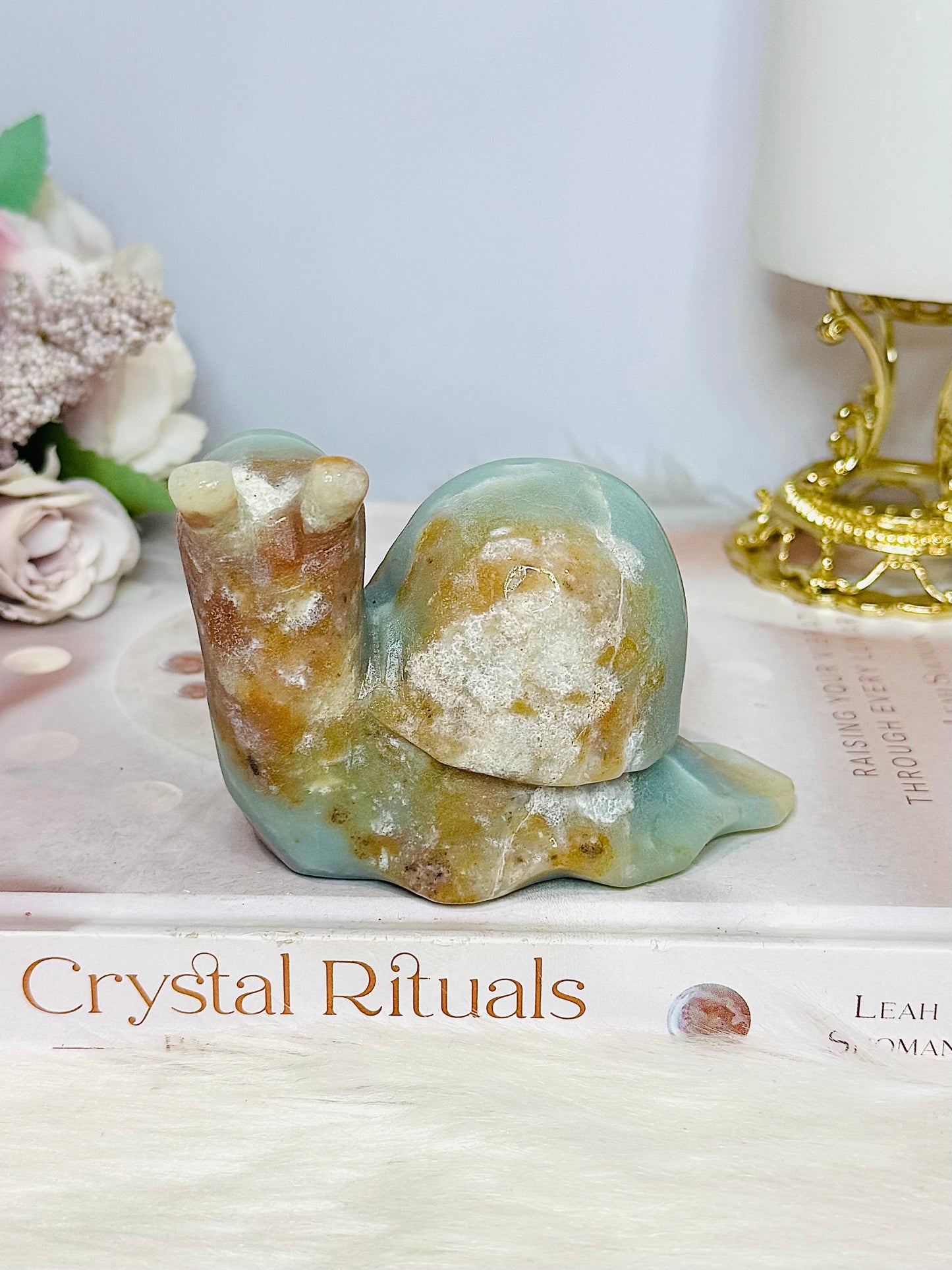 Caribbean Calcite Carved Snail 332g