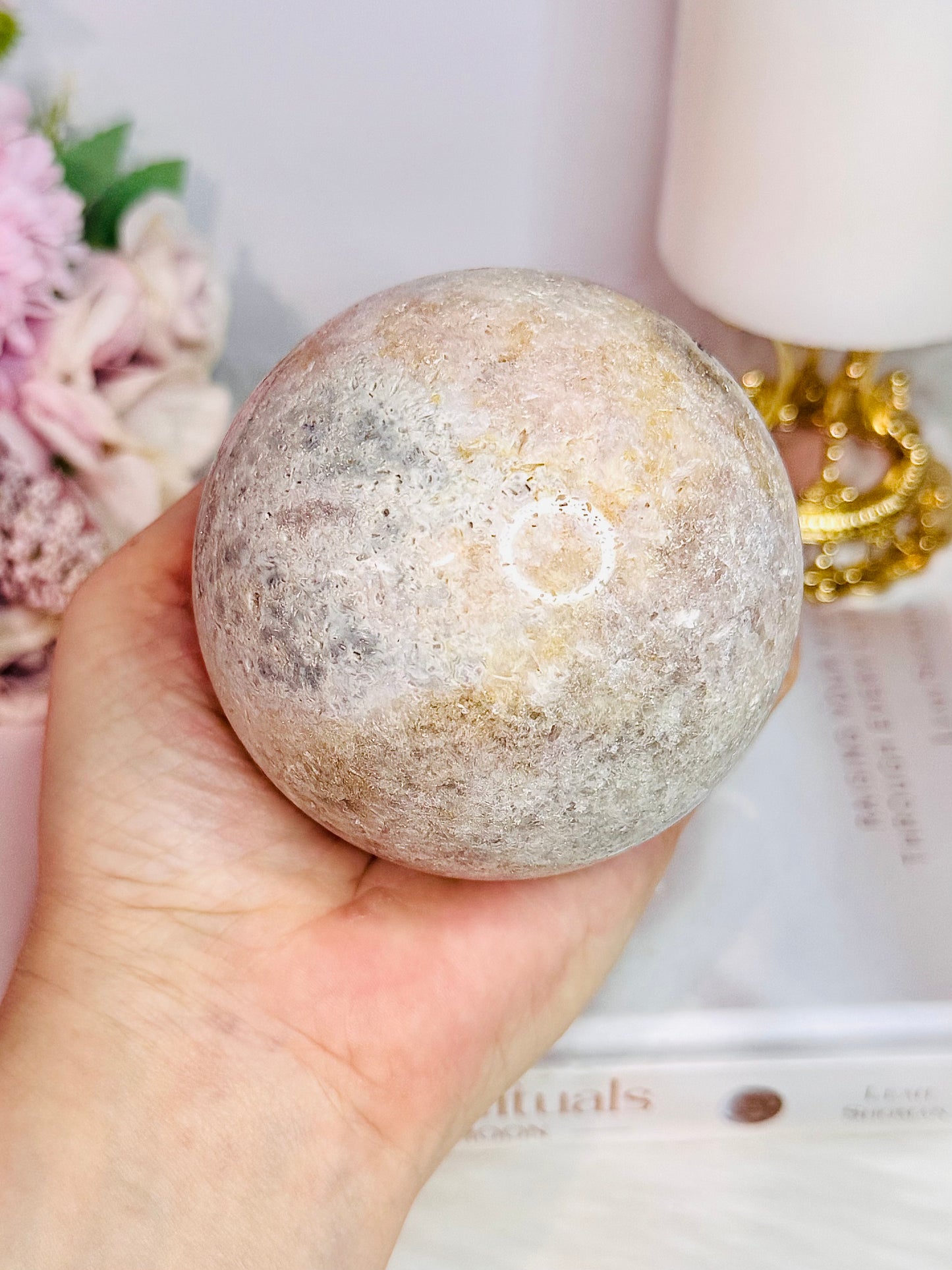 Beautiful Large Pink Amethyst Sphere on Stand From Brazil 568grams