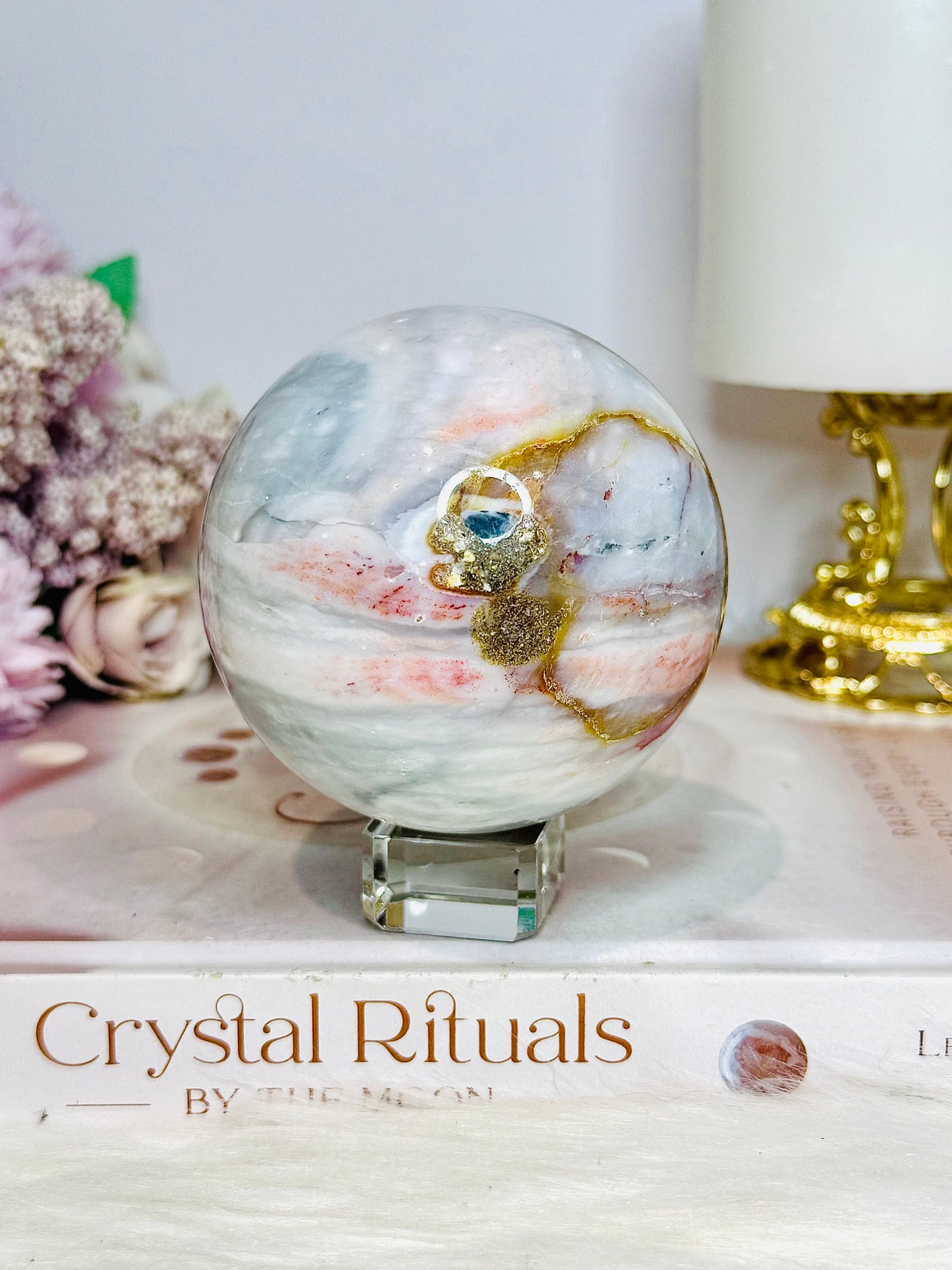 Large Jasper Sphere on Stand 558g