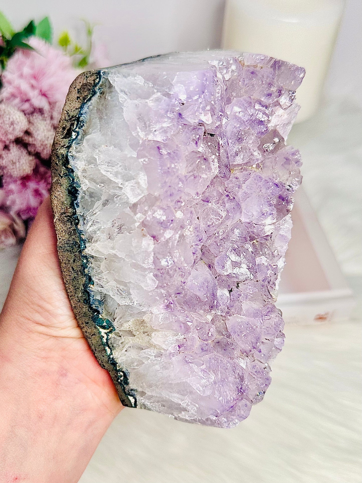 Large Chunky 1.16KG 13cm Light Amethyst Natural Cluster From Brazil
