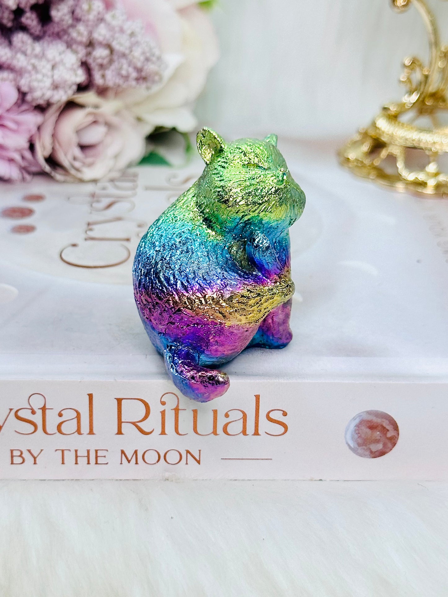 The Cutest Aura Bismuth Carved Cat 142grams