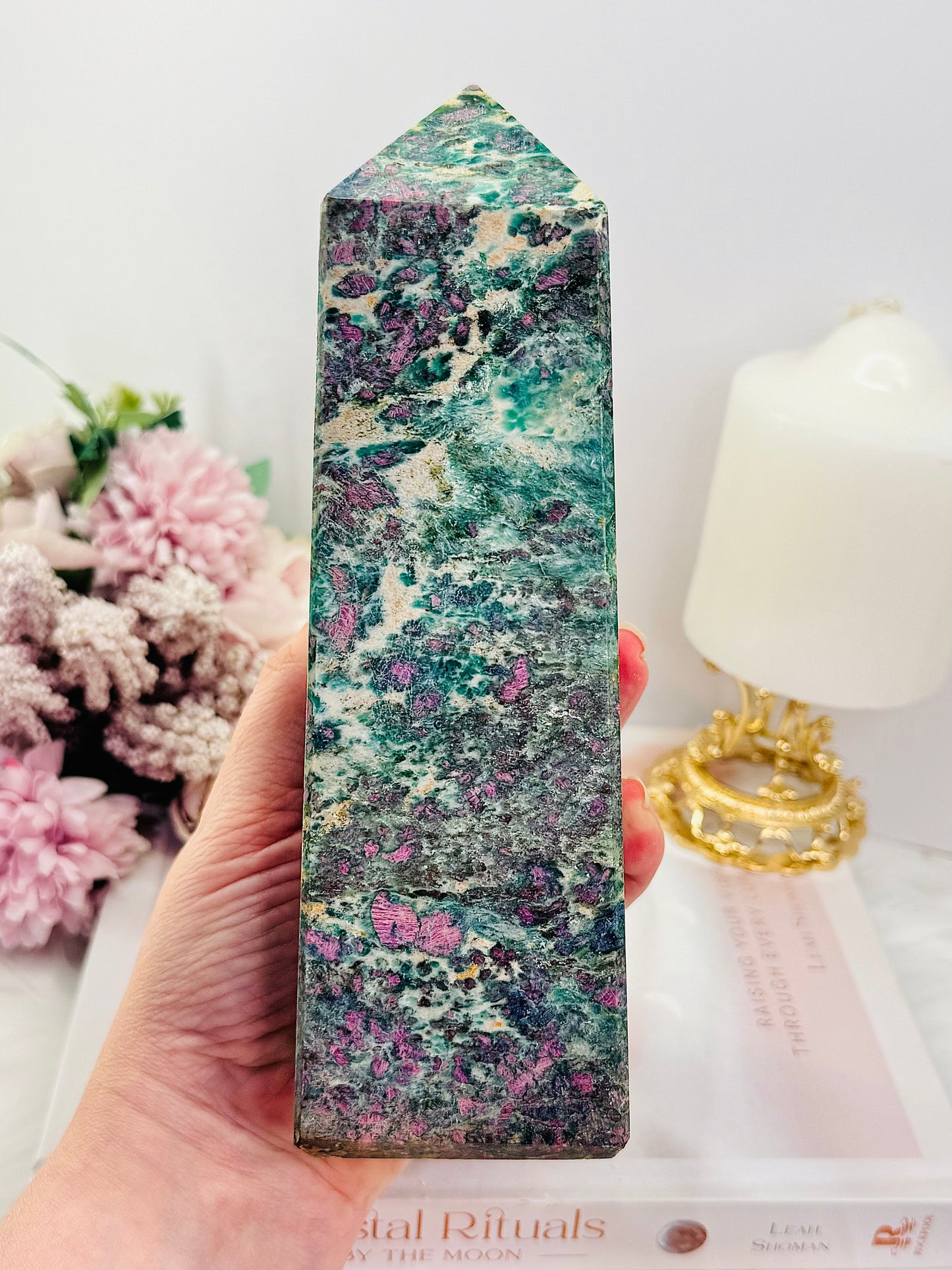 The Most INCREDIBLE Huge Natural Ruby In Fuchsite (UV Reactive) Tower | Generator 18.5cm 1.4KG ~ A True Collectors Piece