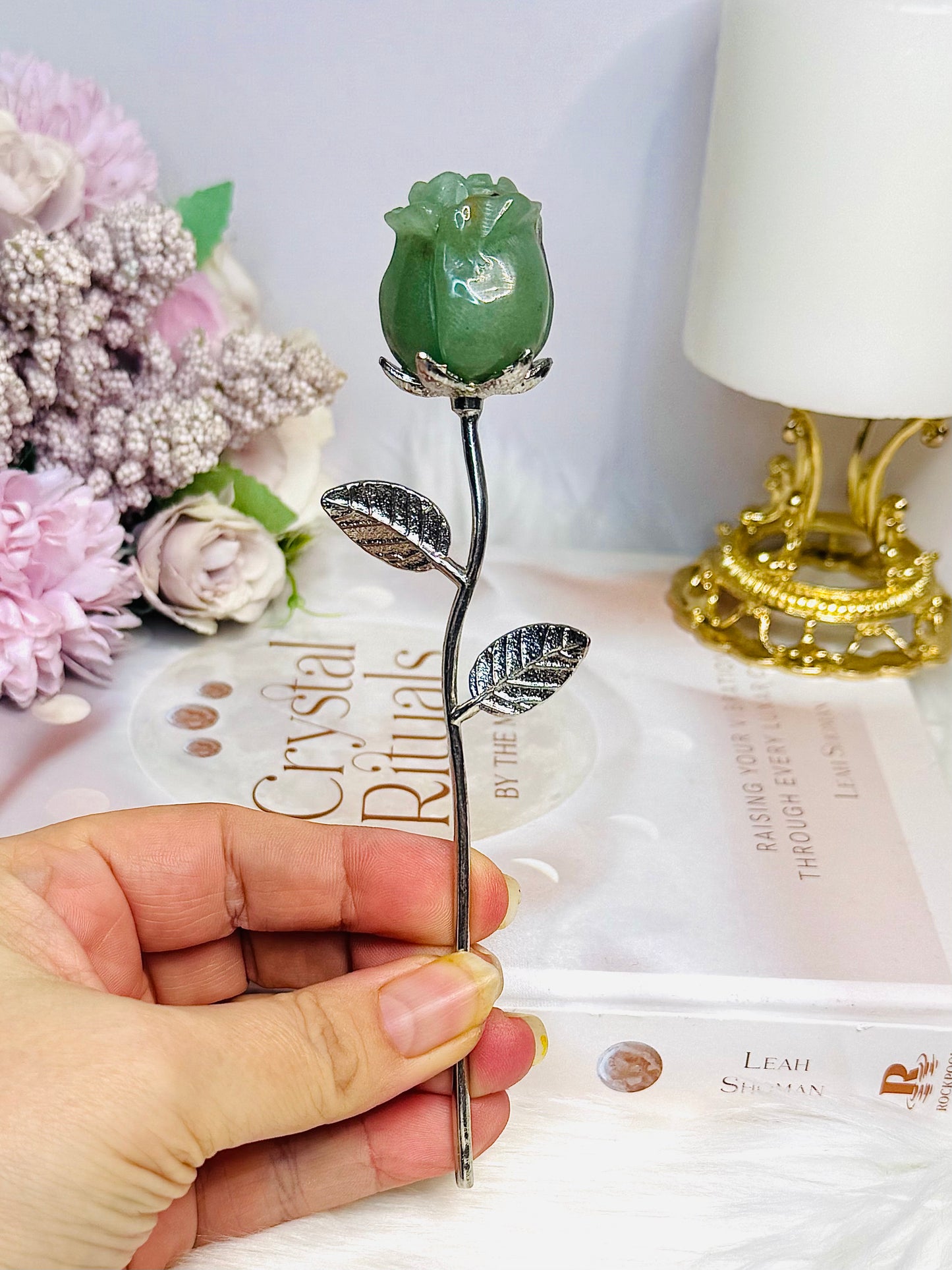 Green Aventurine Forever Rose 15cm