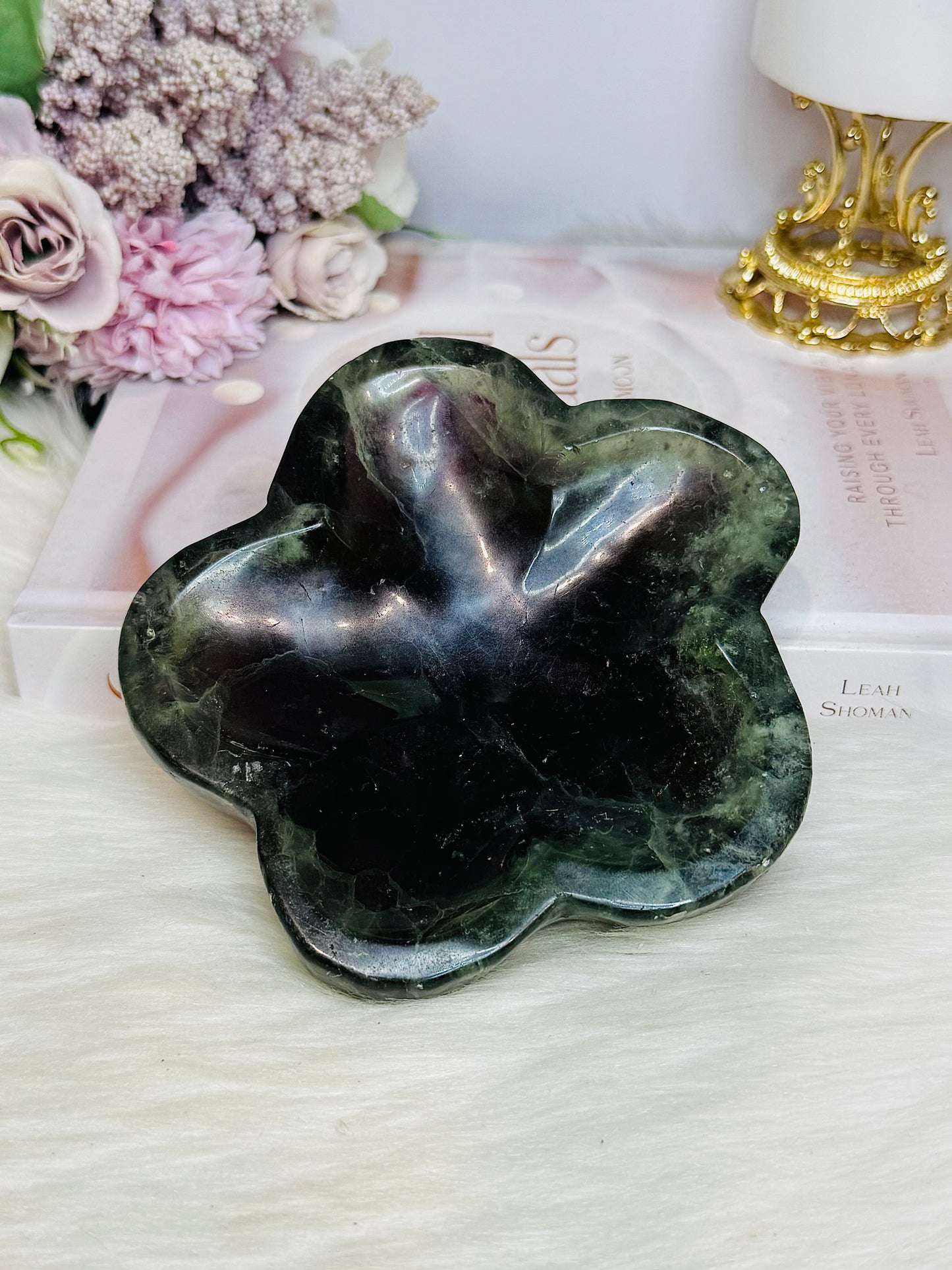 Large Fluorite Chunky Flower Bowl 12cm 684g