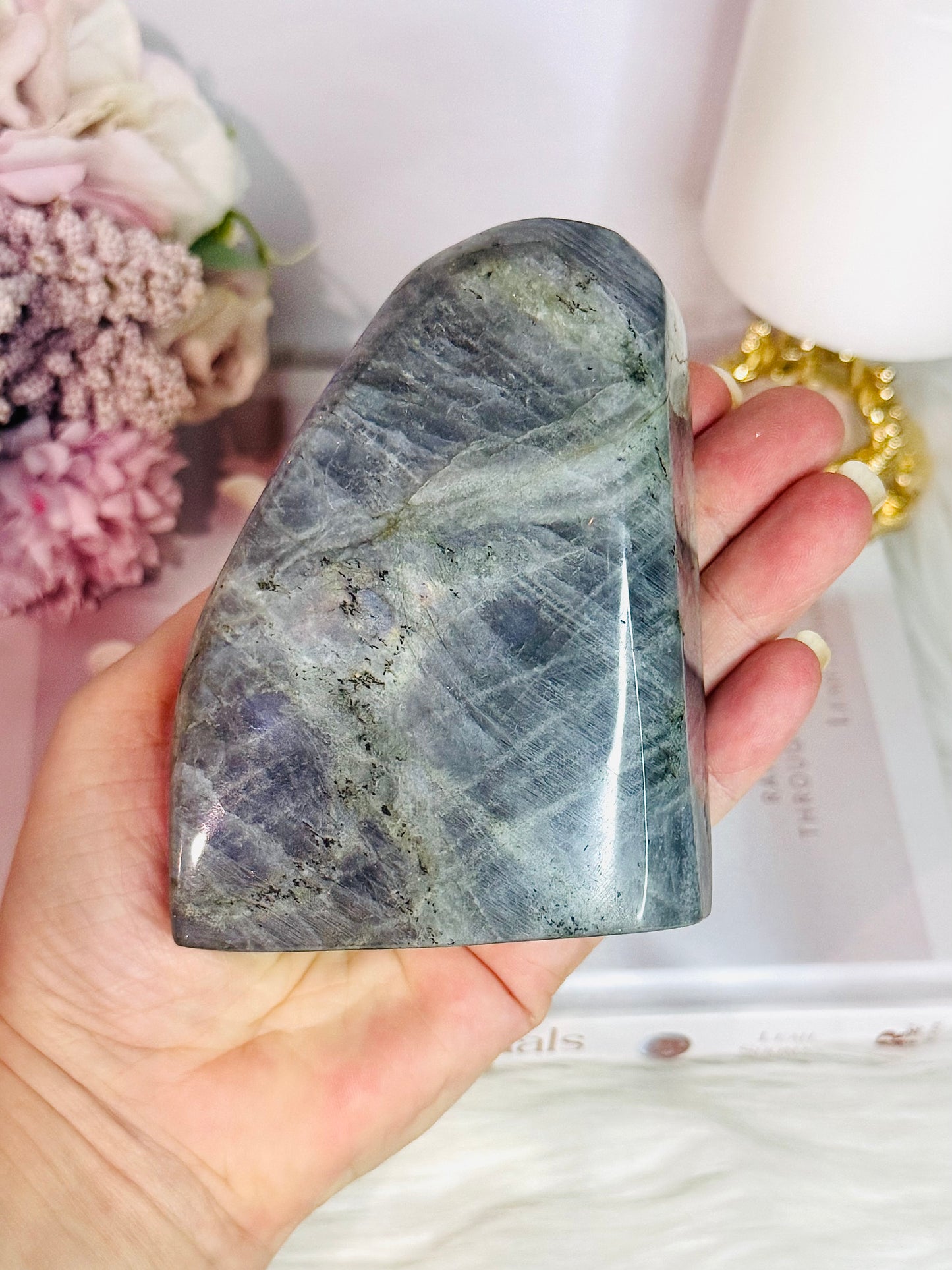Natural Large Chunky Labradorite Polished Freeform 618gram With Beautiful Flash