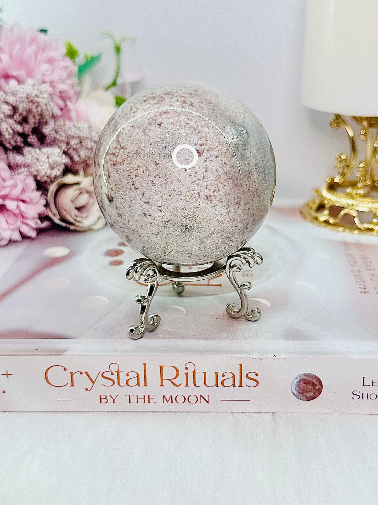 Simply Elegant Large Druzy Pink Amethyst Sphere 401gram On Stand From Brazil