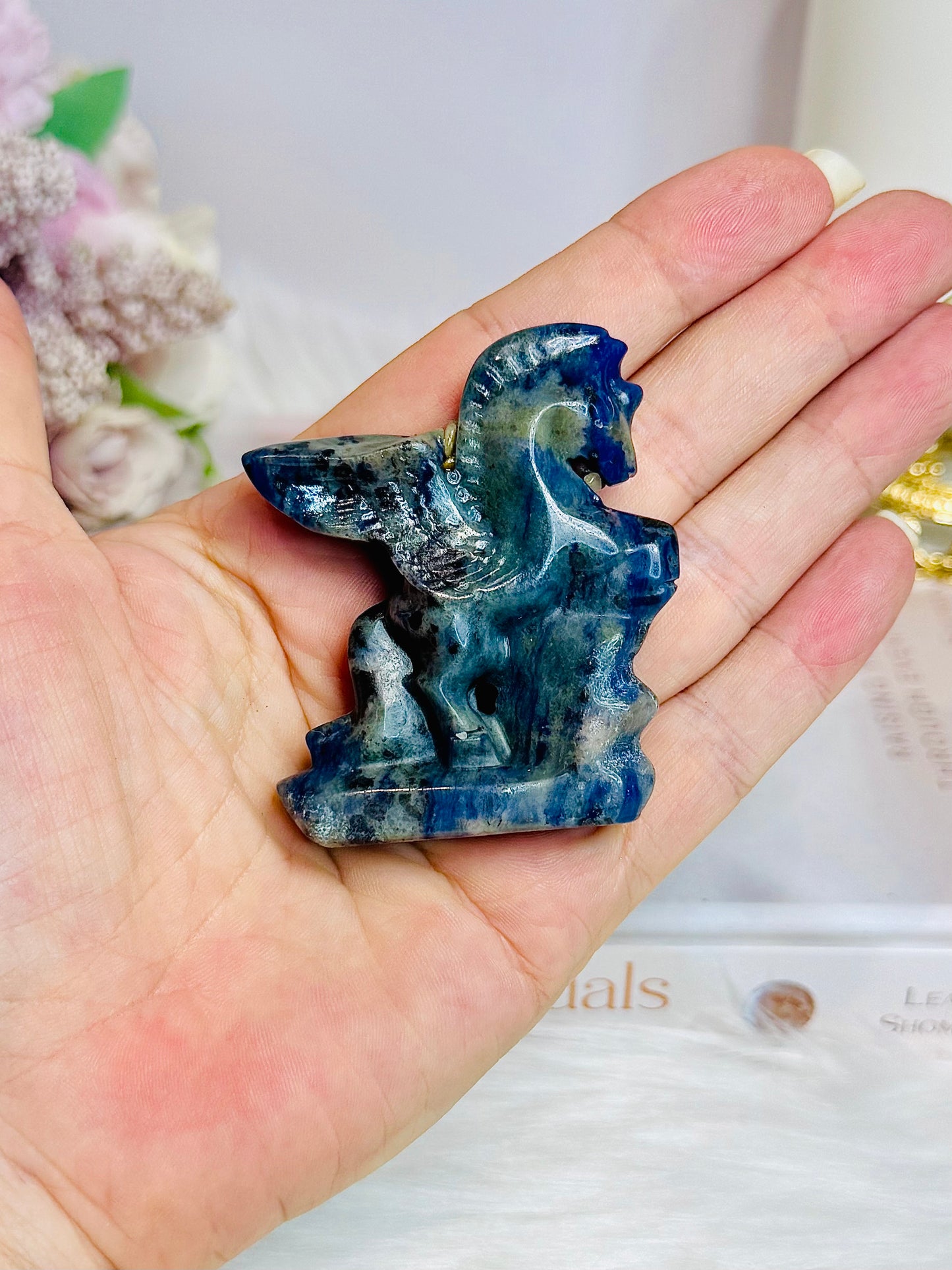 Sodalite Pegasus Carving 6cm