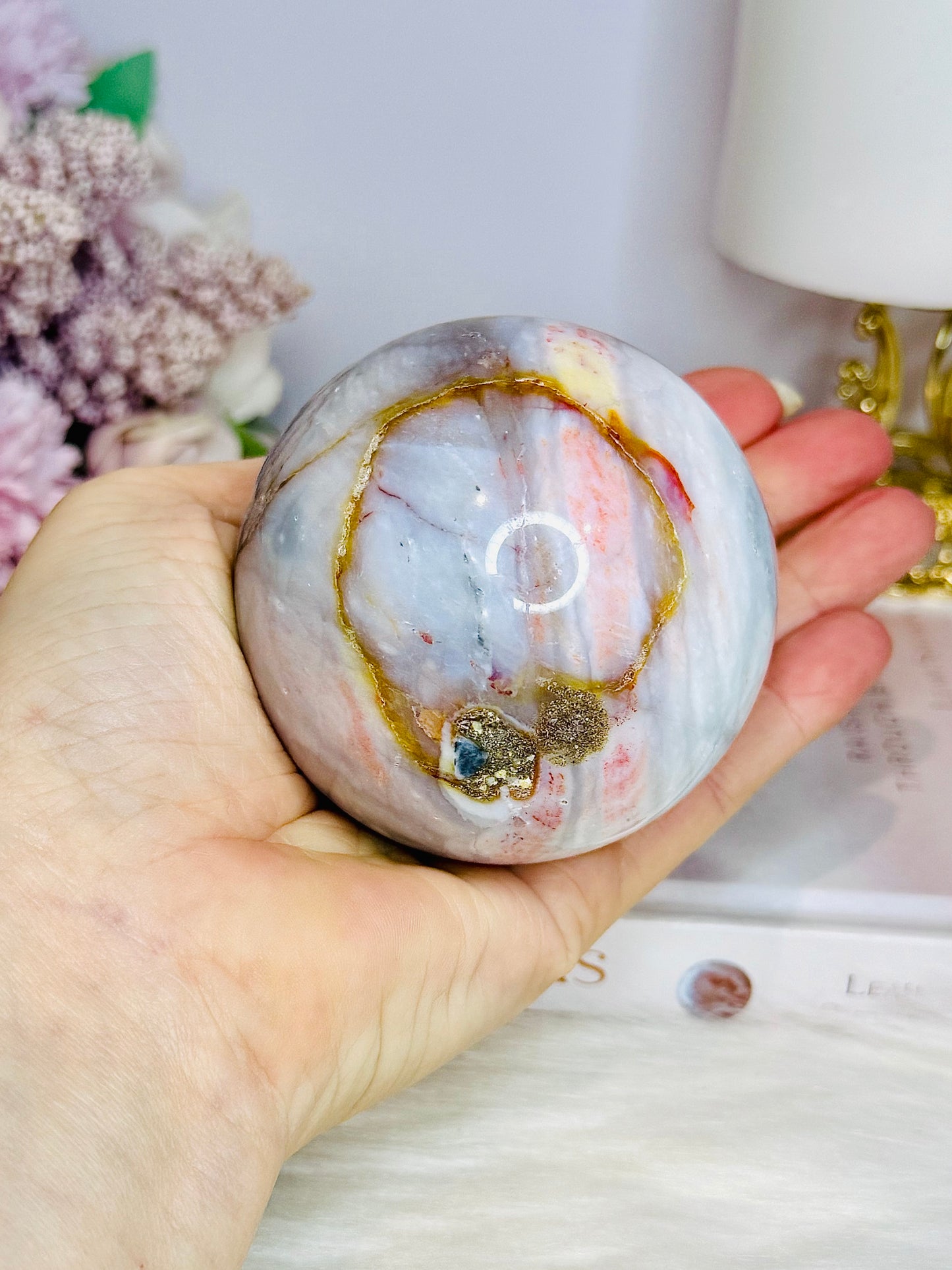 Large Jasper Sphere on Stand 558g
