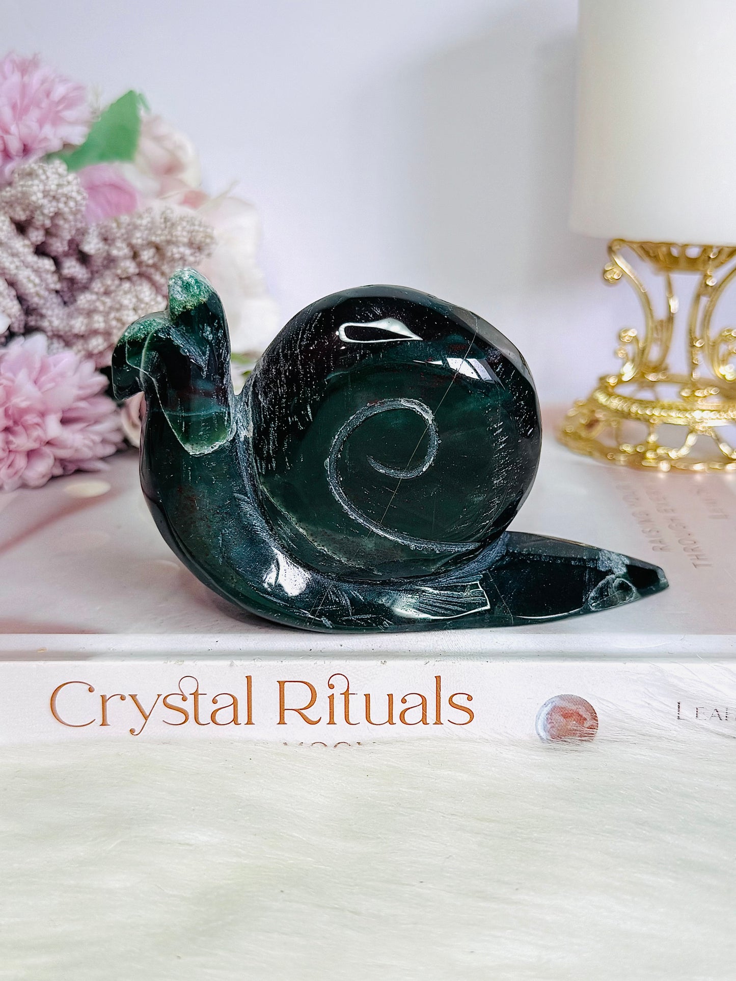 Jasper Carved Snail 12cm