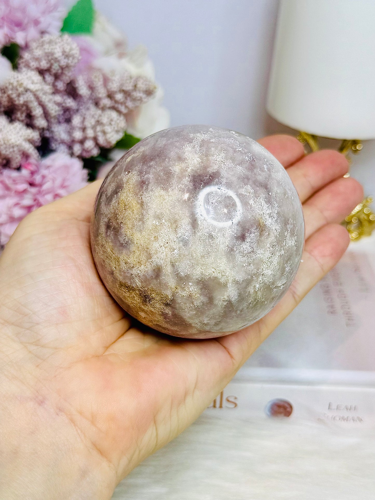 Large Pink Amethyst Sphere on Stand 466g