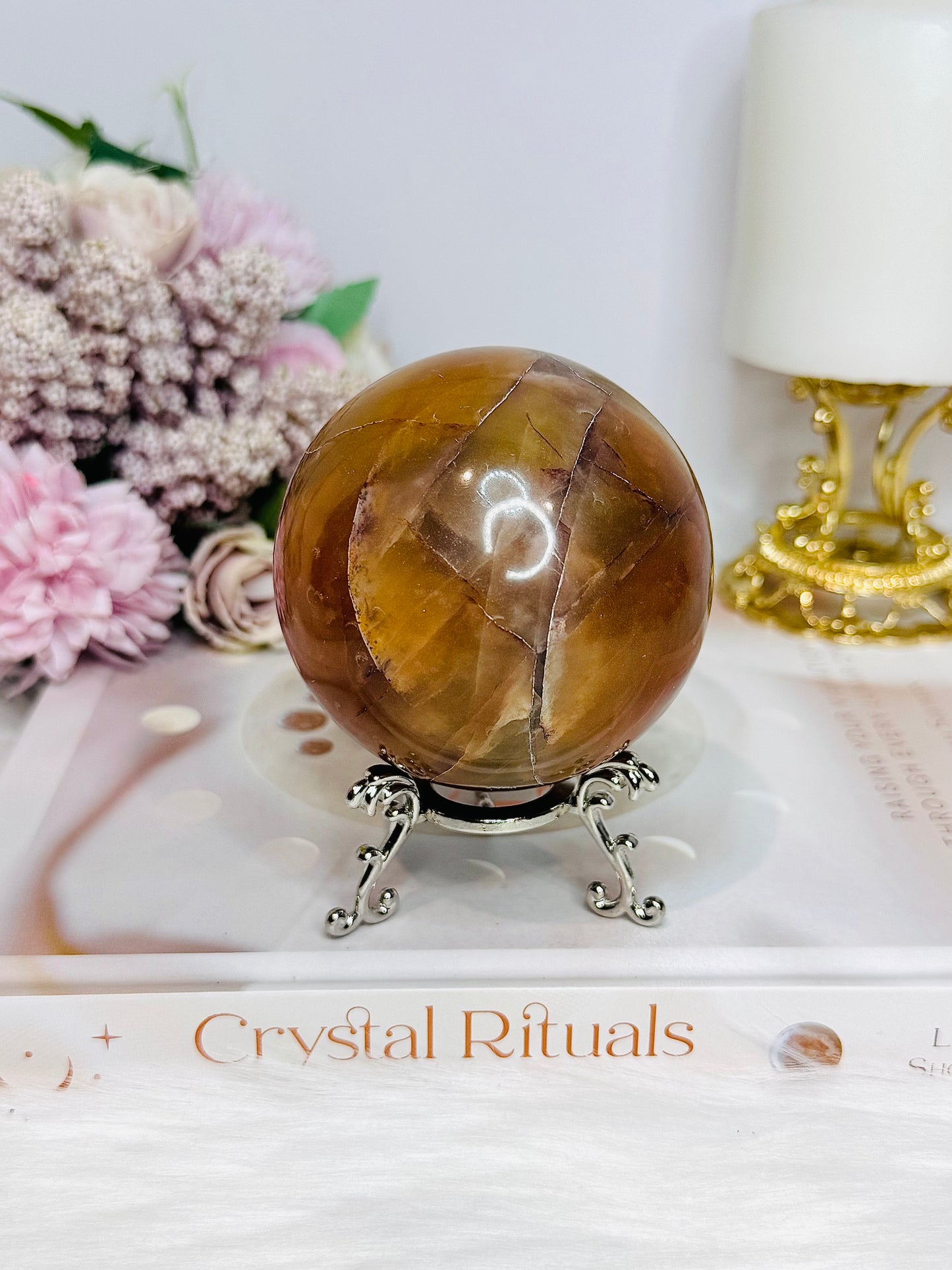 Large Carnelian Sphere on Stand 460g