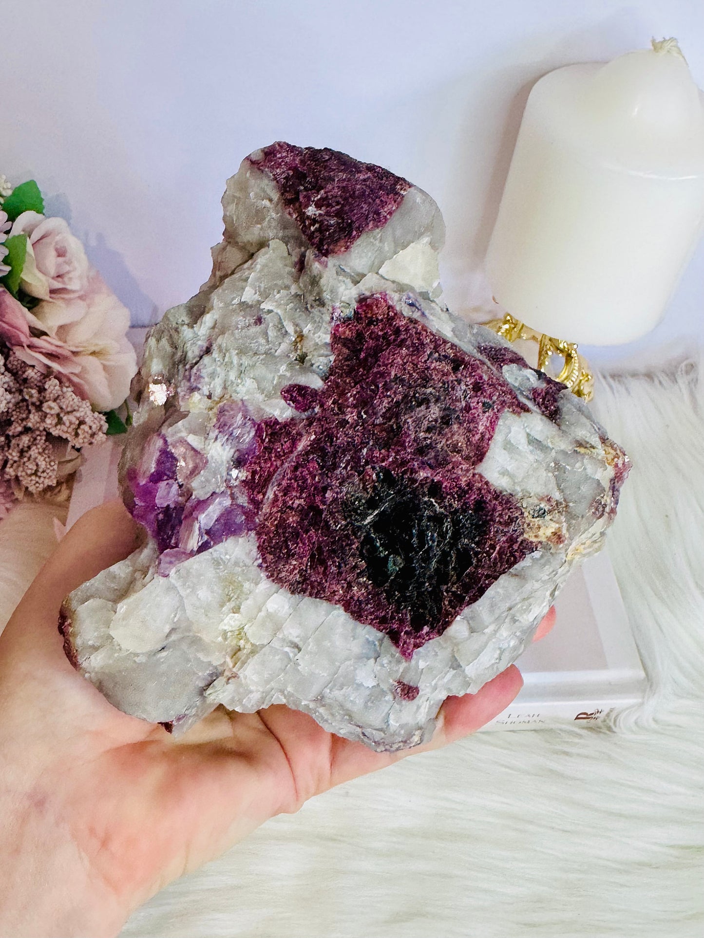 Phenomenal Huge 1.84KG Natural Pink Tourmaline & Lepidolite In Matrix Magical Specimen