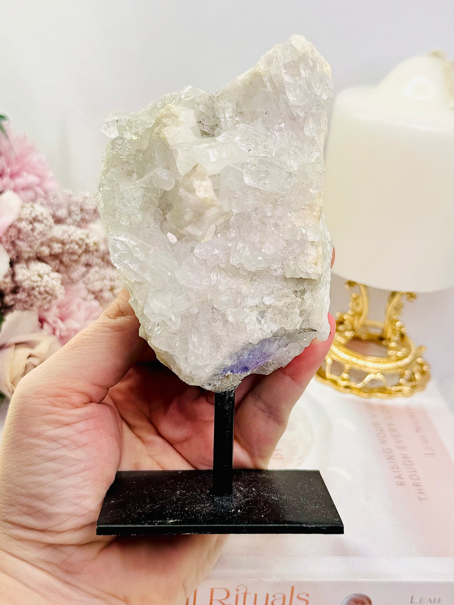 Natural Large Clear Quartz Cluster on Stand 14.5cm 482grams